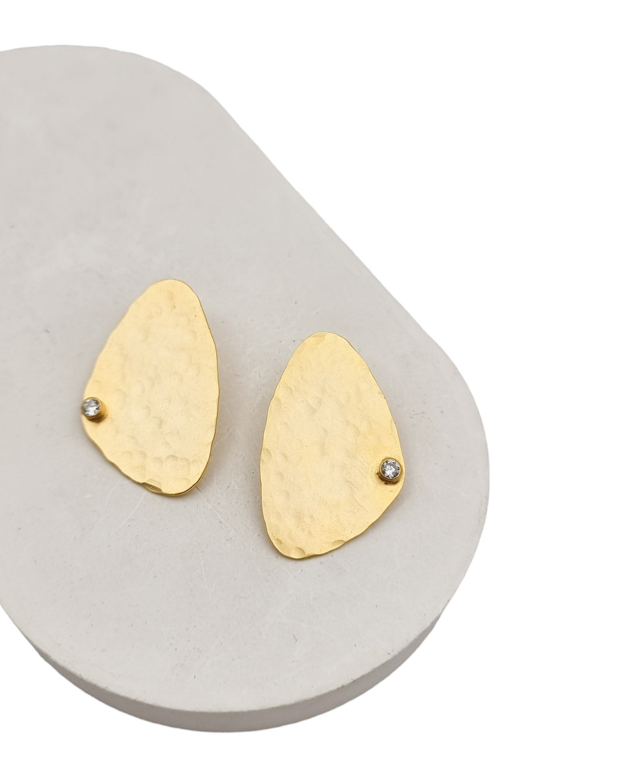 עגילי משולש רקוע זירקון זהב