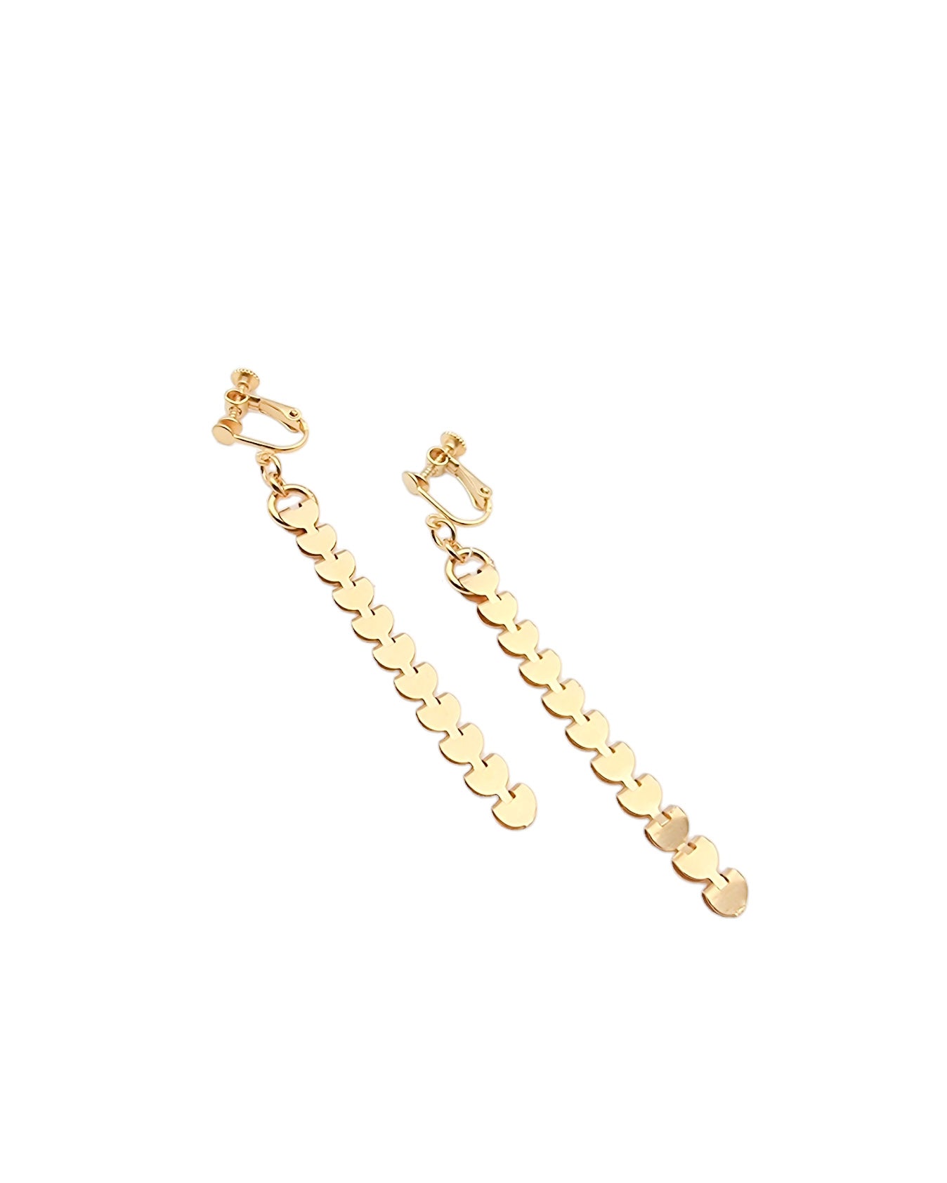 עגילי קליפס רצף לבבות