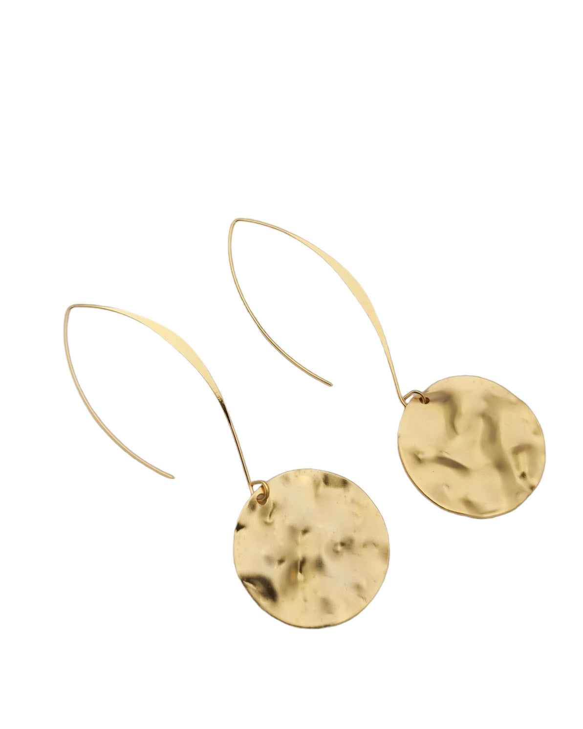 עגילי מטבע מקומט ארוך תלוי