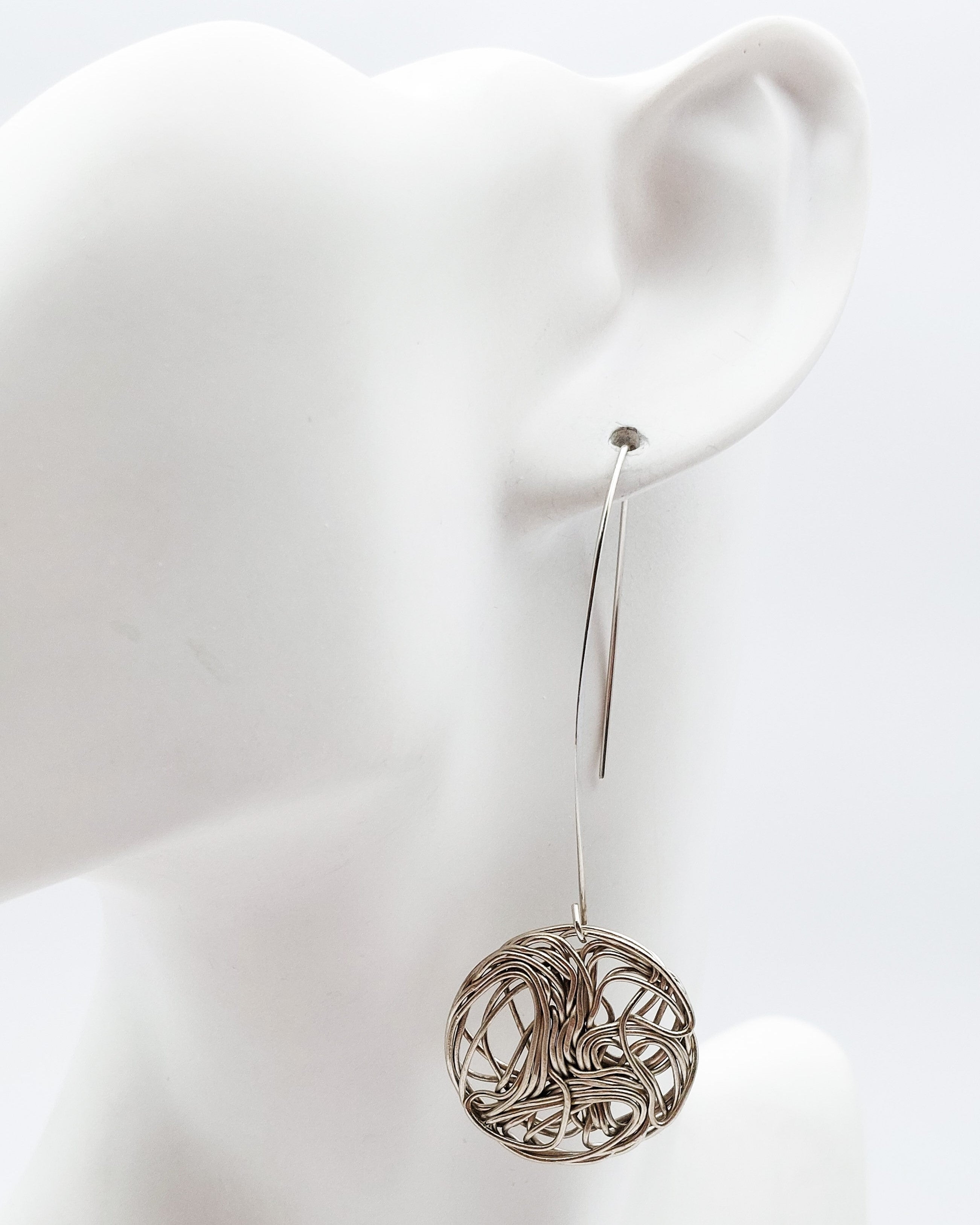 עגילי מטבע סבך כסף