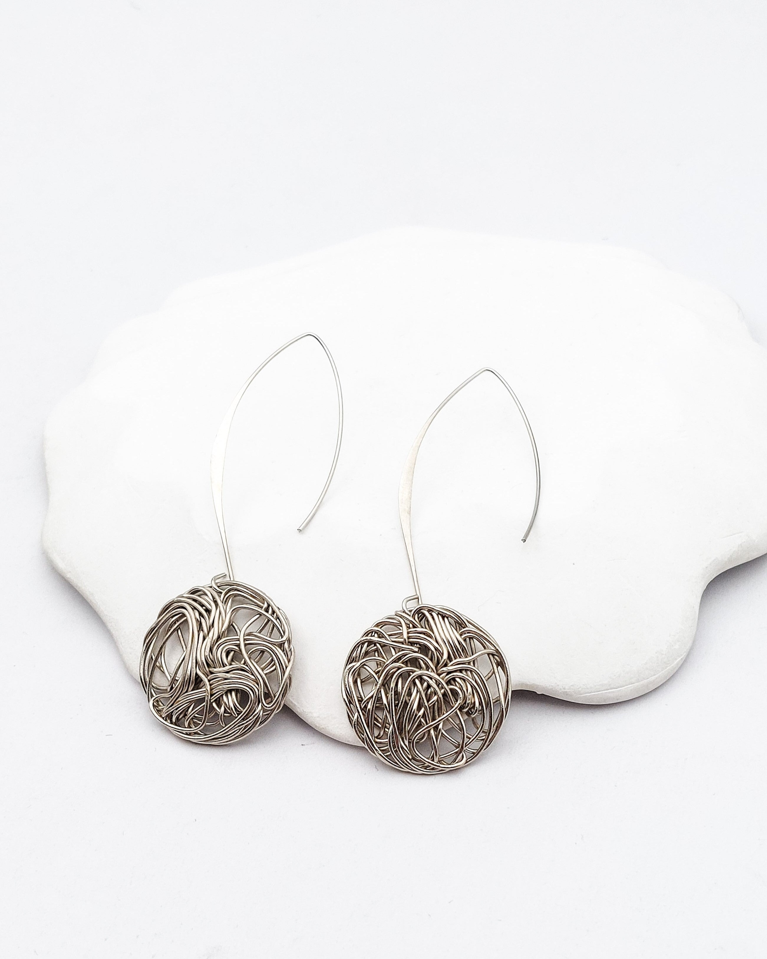 עגילי מטבע סבך כסף