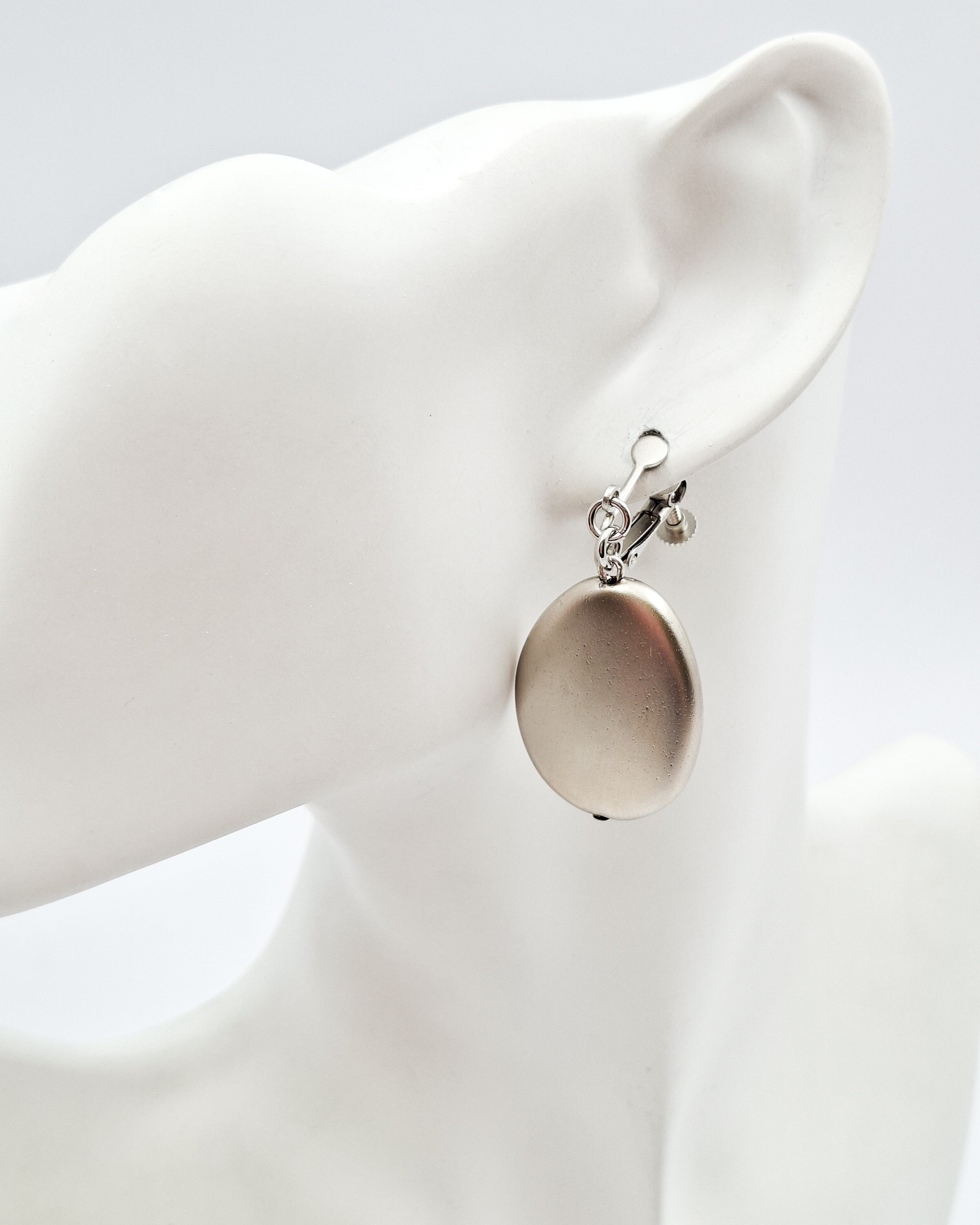 עגילי קליפס טיפה שטוחה