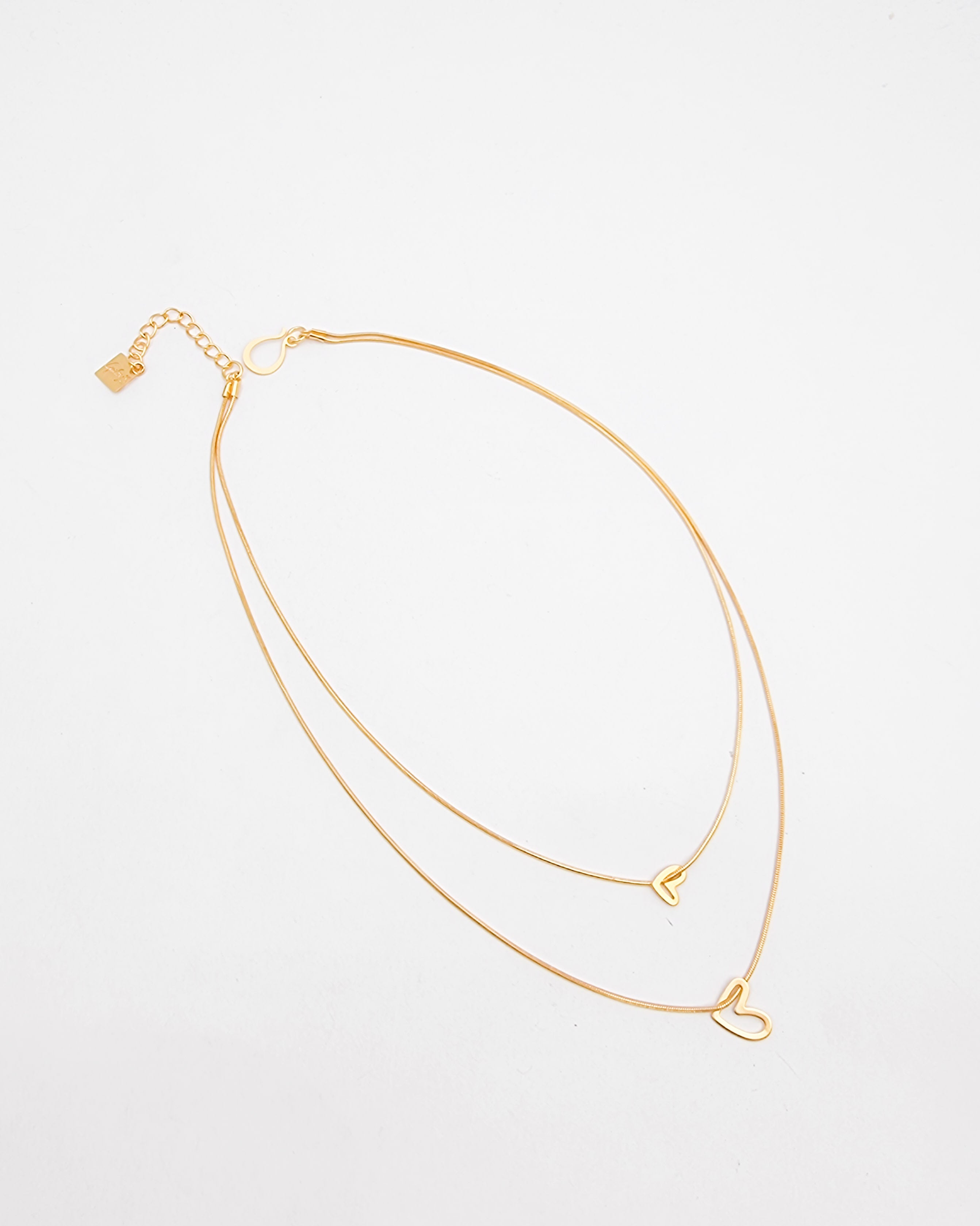 שרשרת דאבל לבבות חלולים