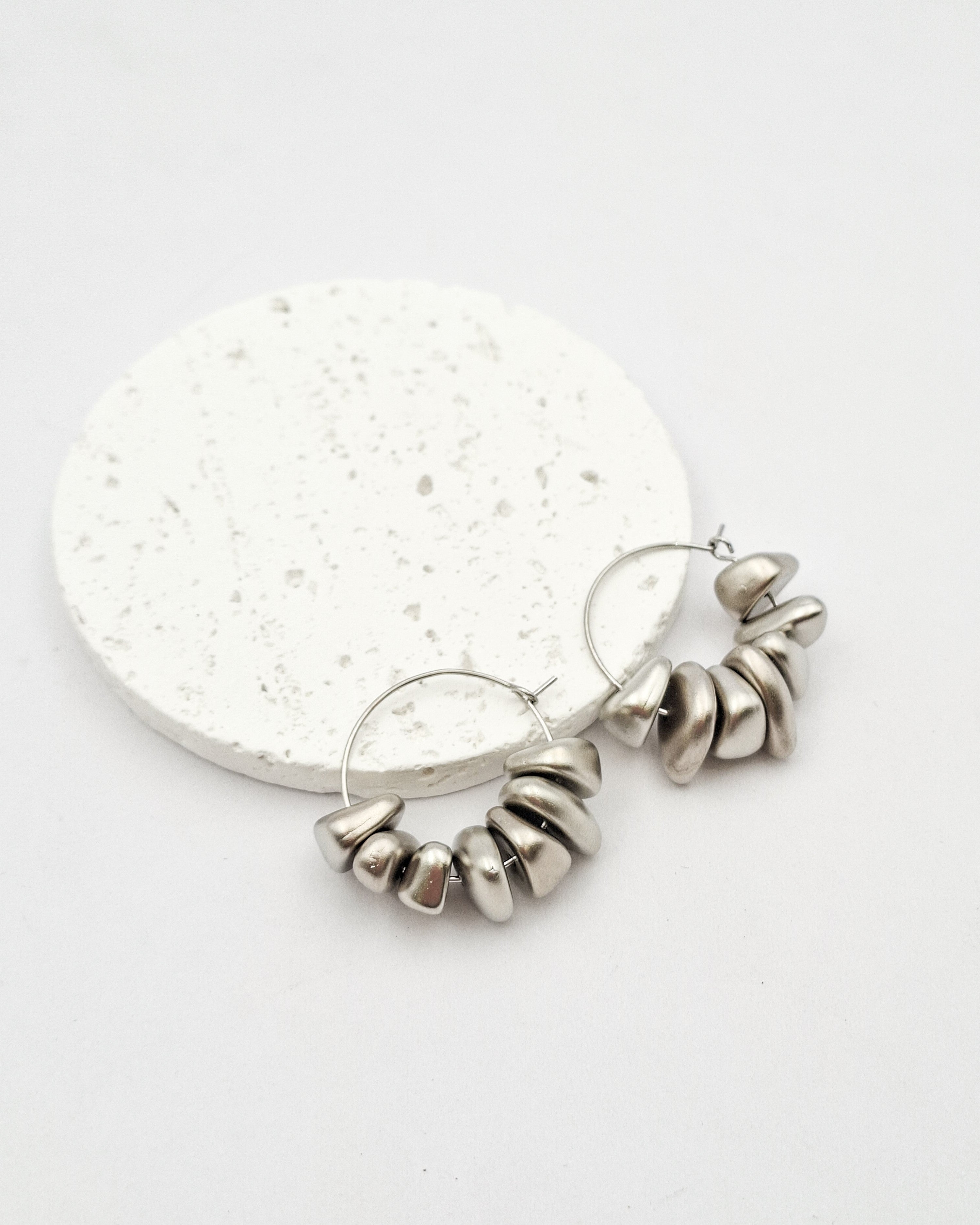 עגילי חישוק פלחים כסף