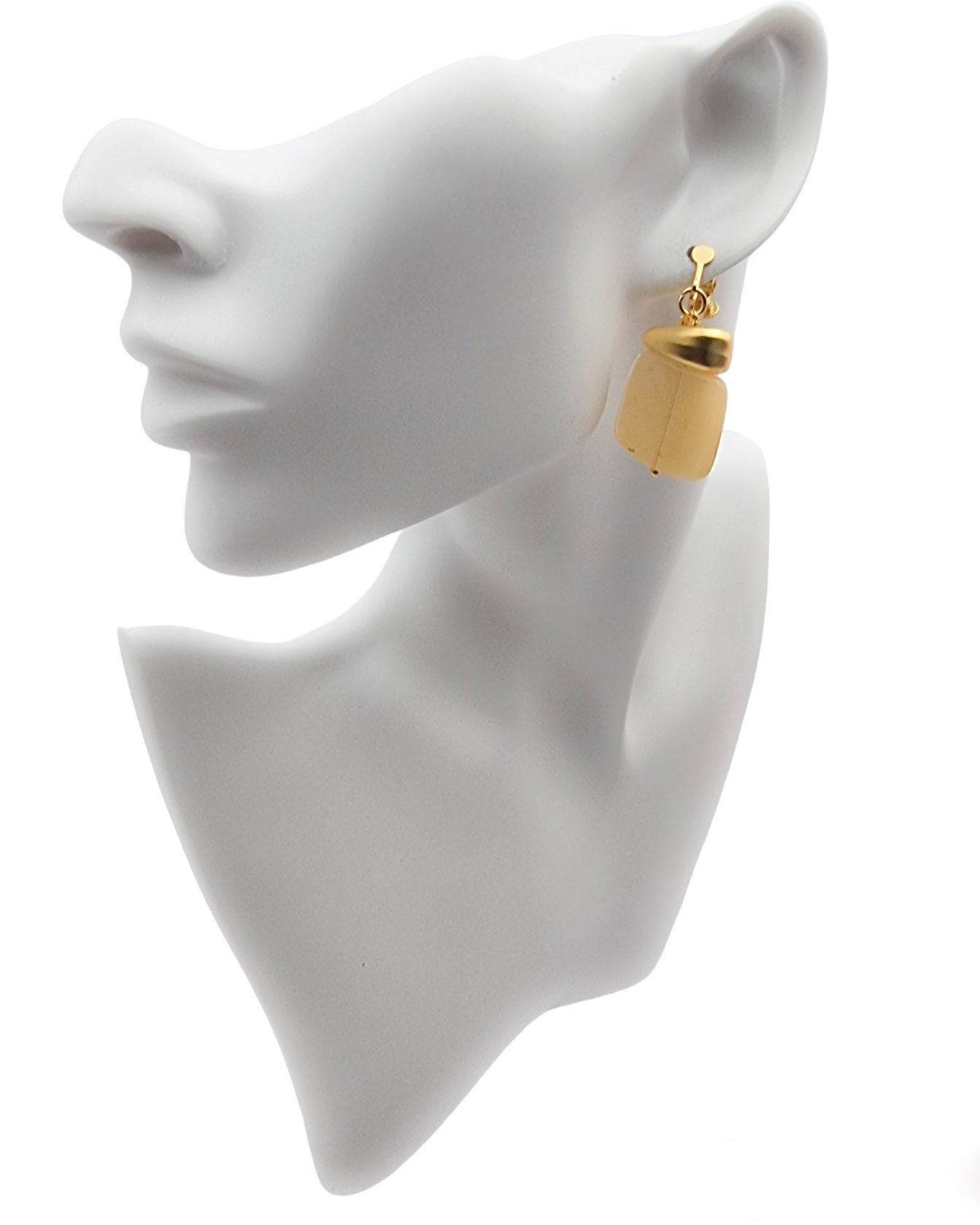 עגילי קליפס שייש פלח זהב