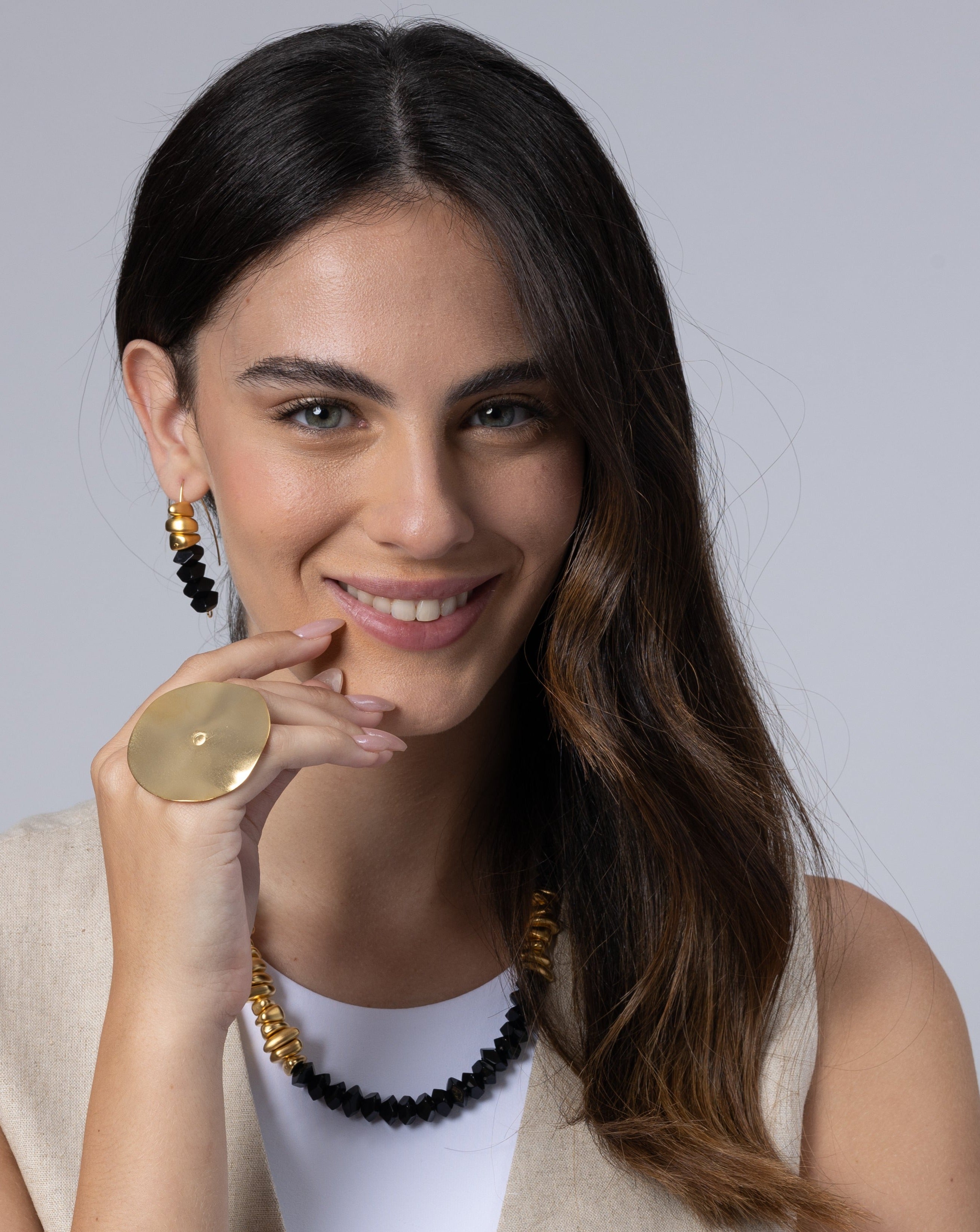 טבעת תקליט ענק עבודת יד