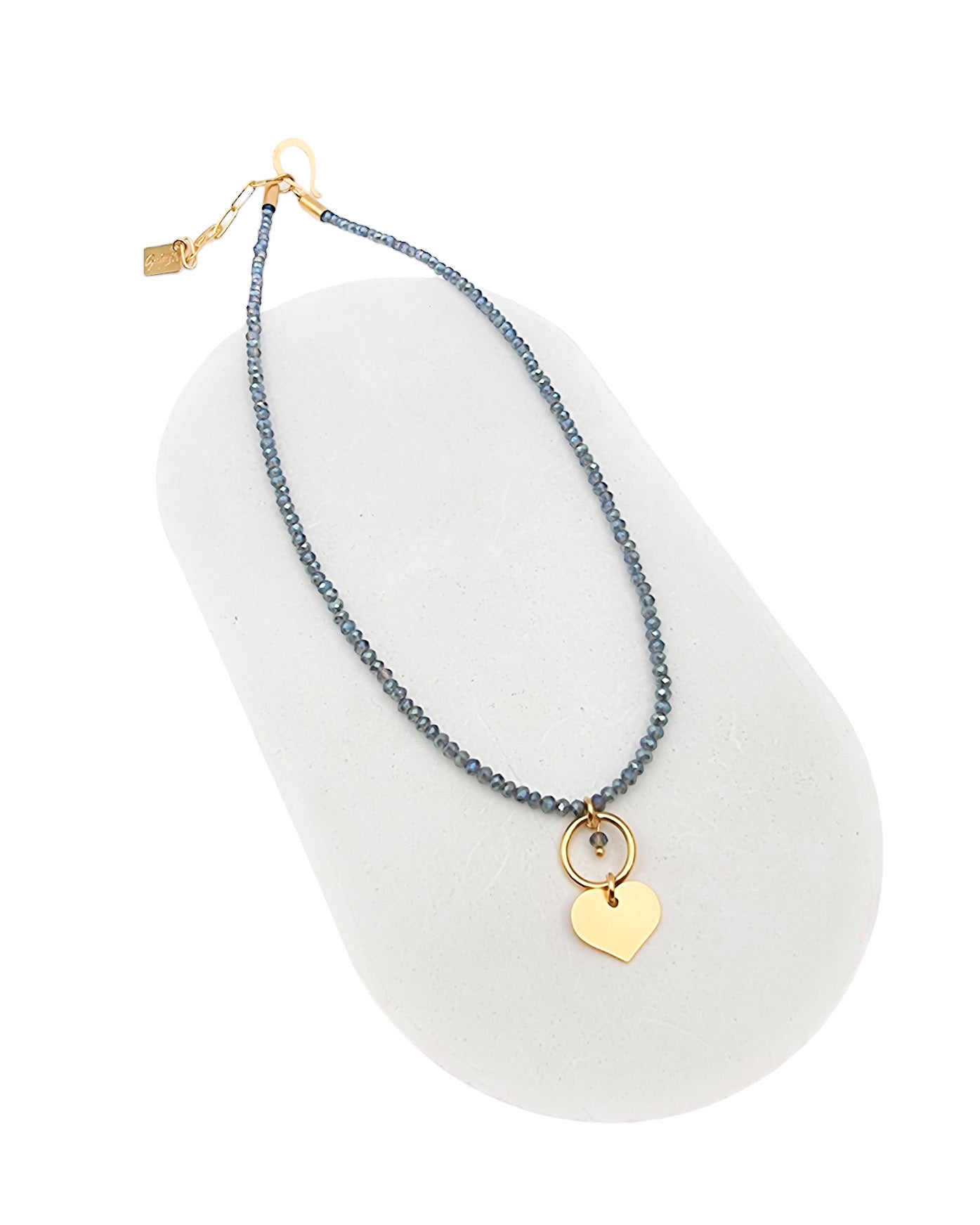 שרשרת קריסטלים לב