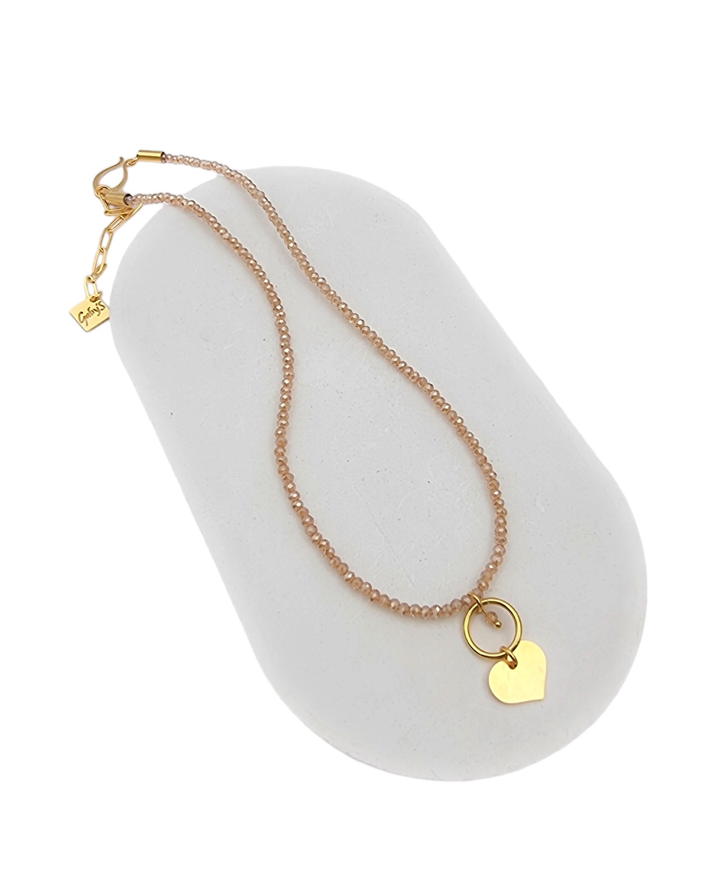 שרשרת קריסטלים לב