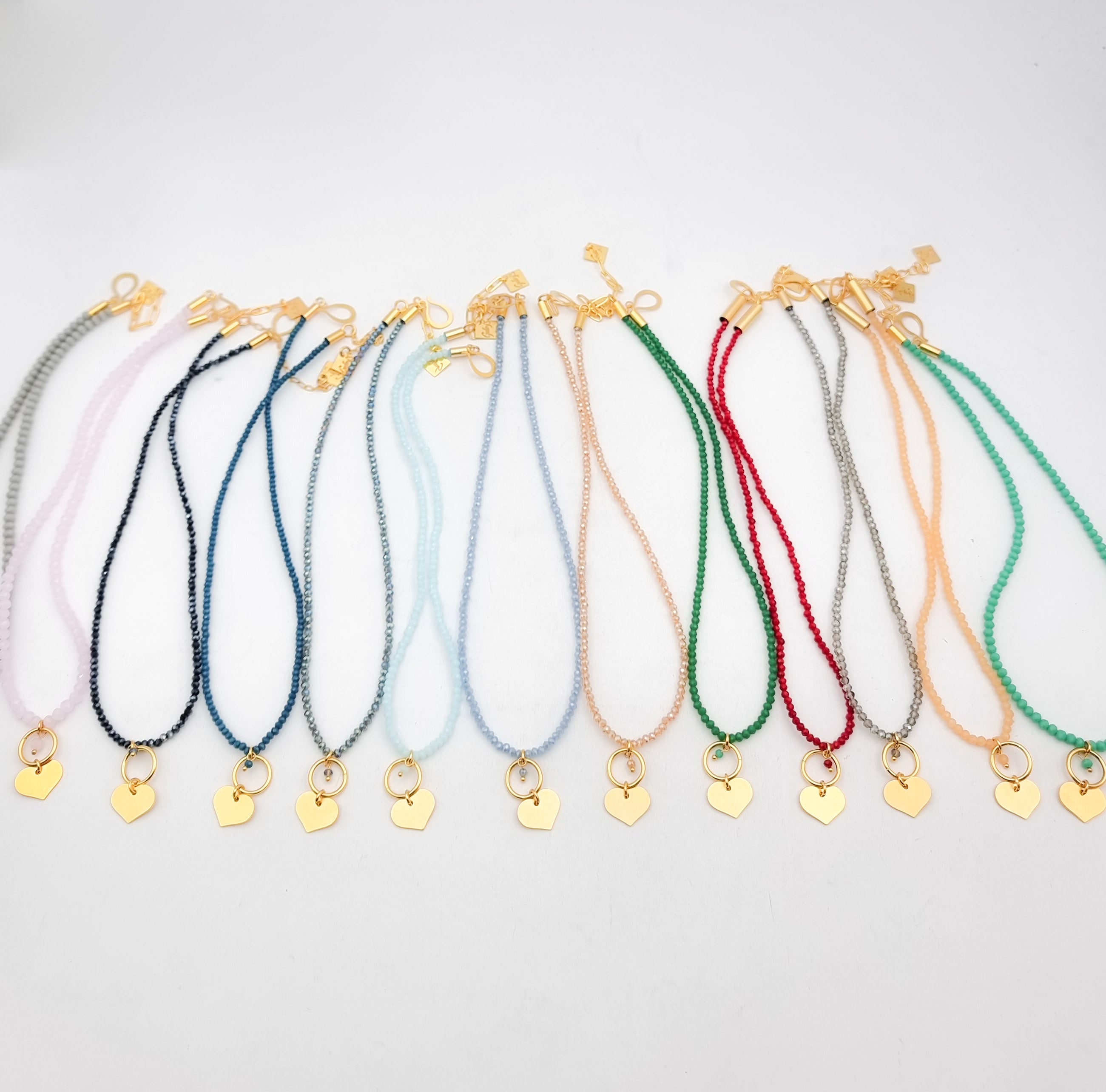 שרשרת קריסטלים לב