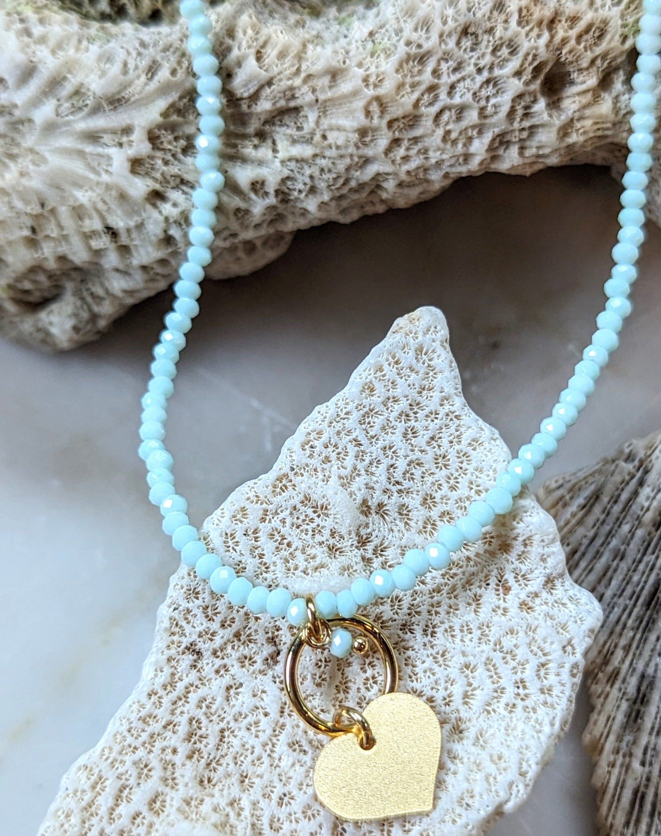 שרשרת קריסטלים לב