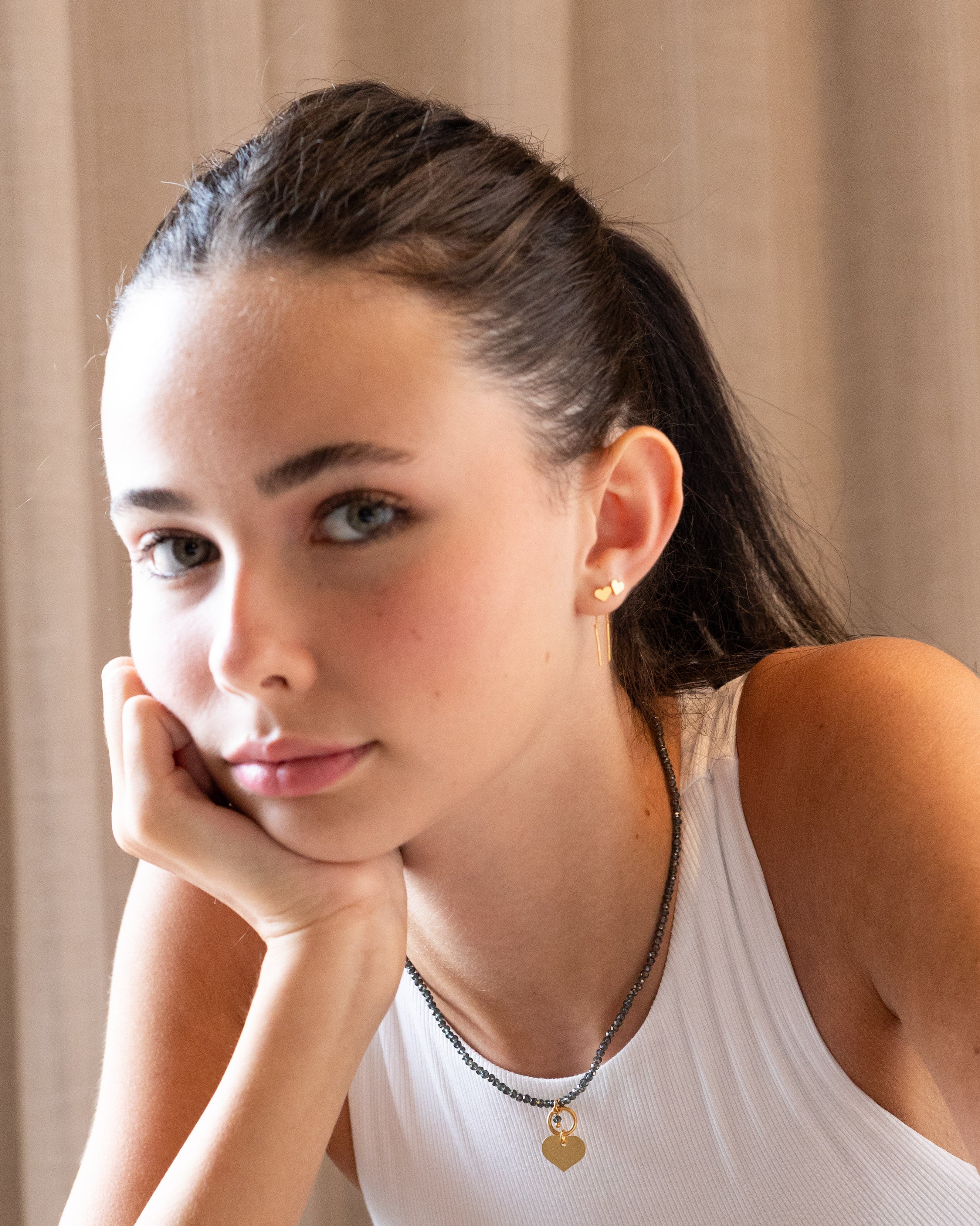 שרשרת קריסטלים לב טורקיז