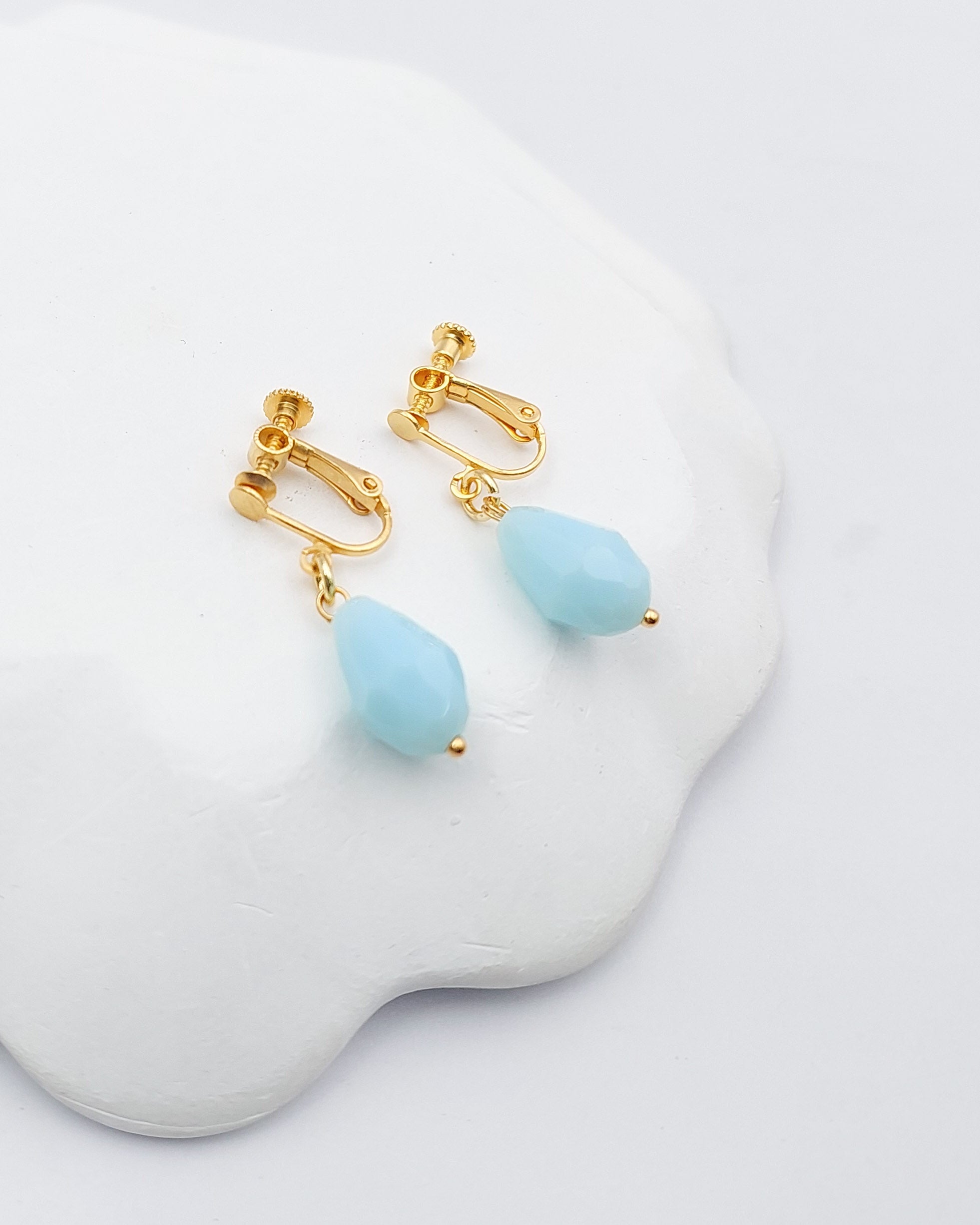 עגילי קליפס טיפה מישל