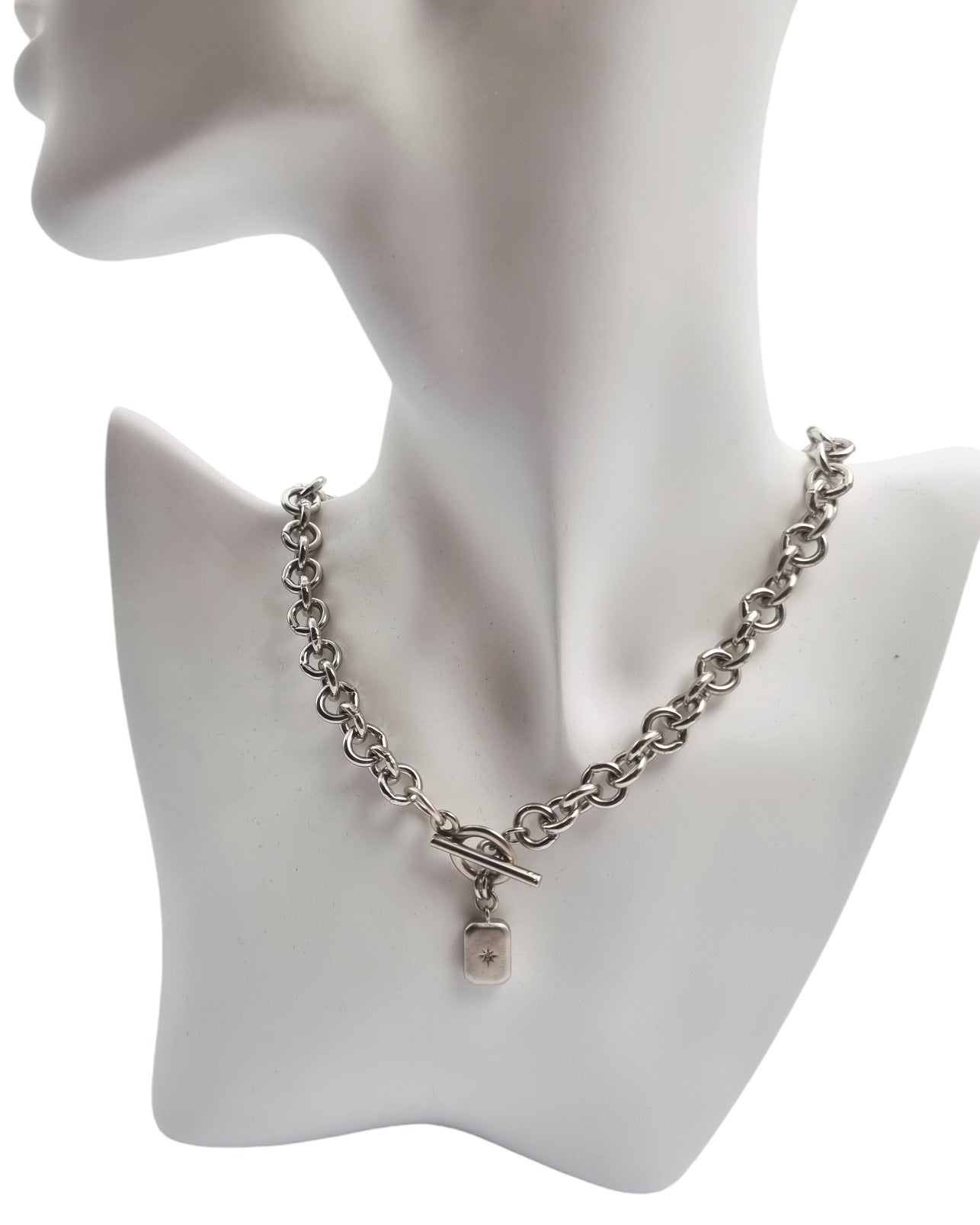 שרשרת לולאות מלבן משובץ זירקון זהב