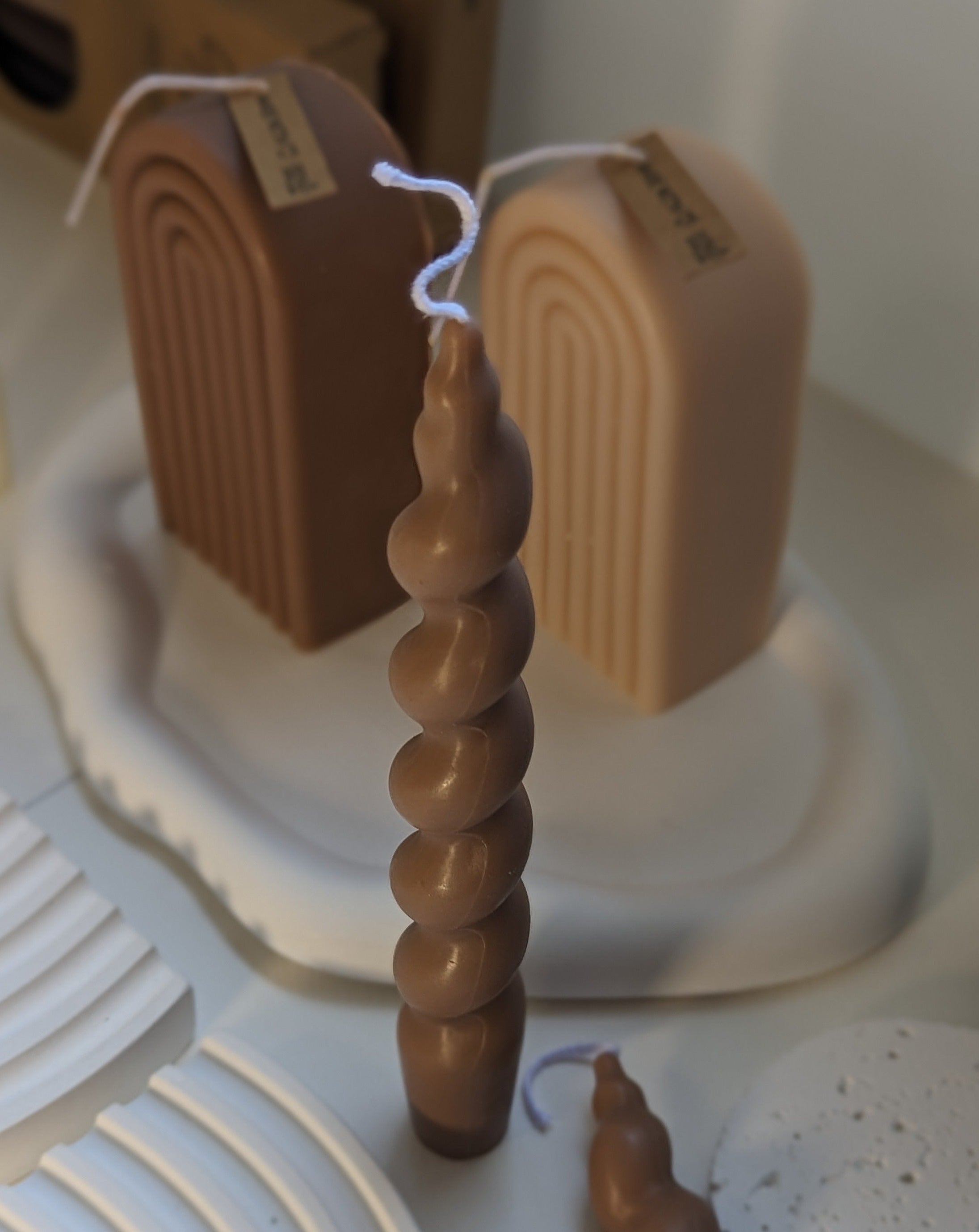 סט שלושה נרות קשת בשלושה גוונים