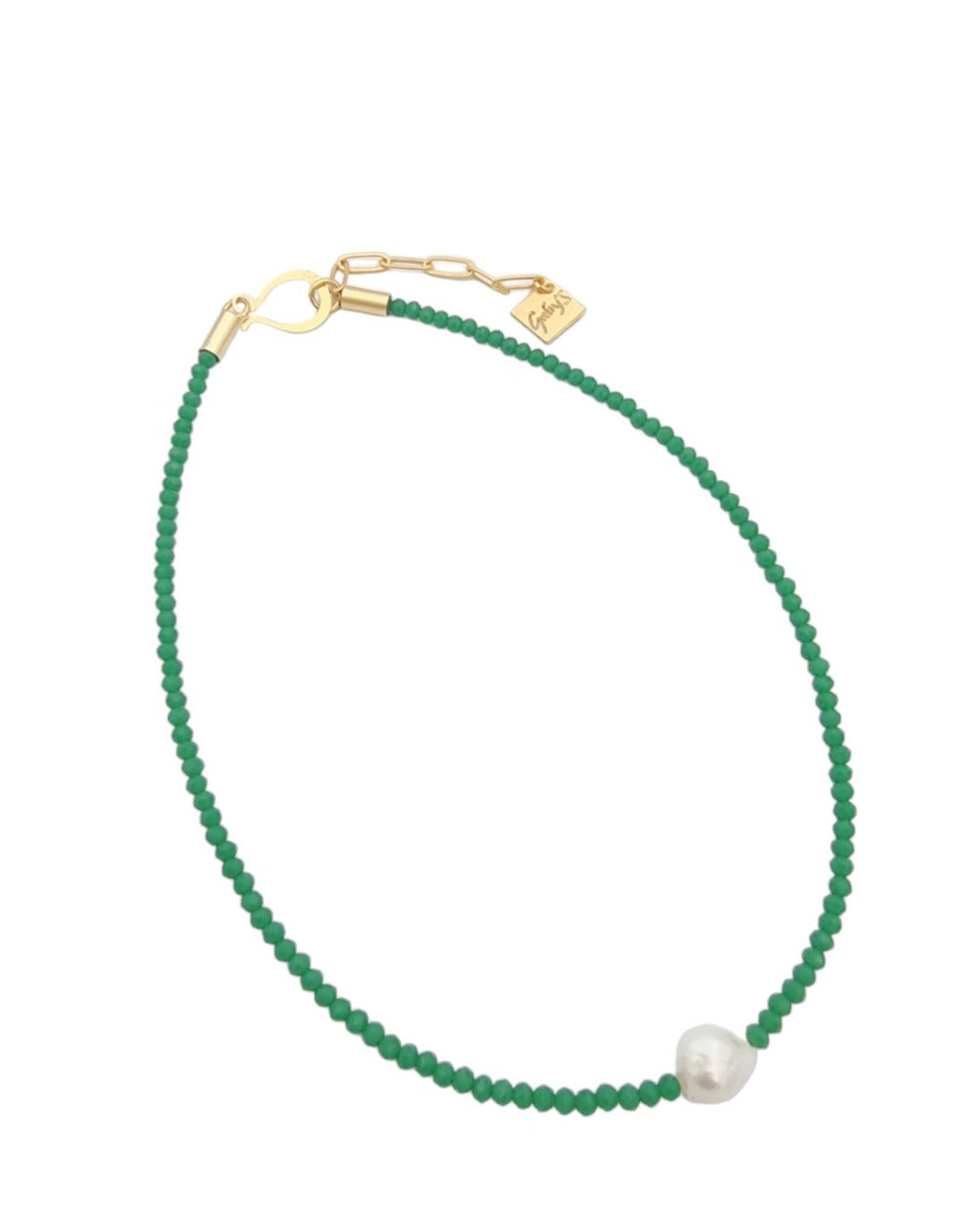 שרשרת קריסטלים ירוקים ריצ'י