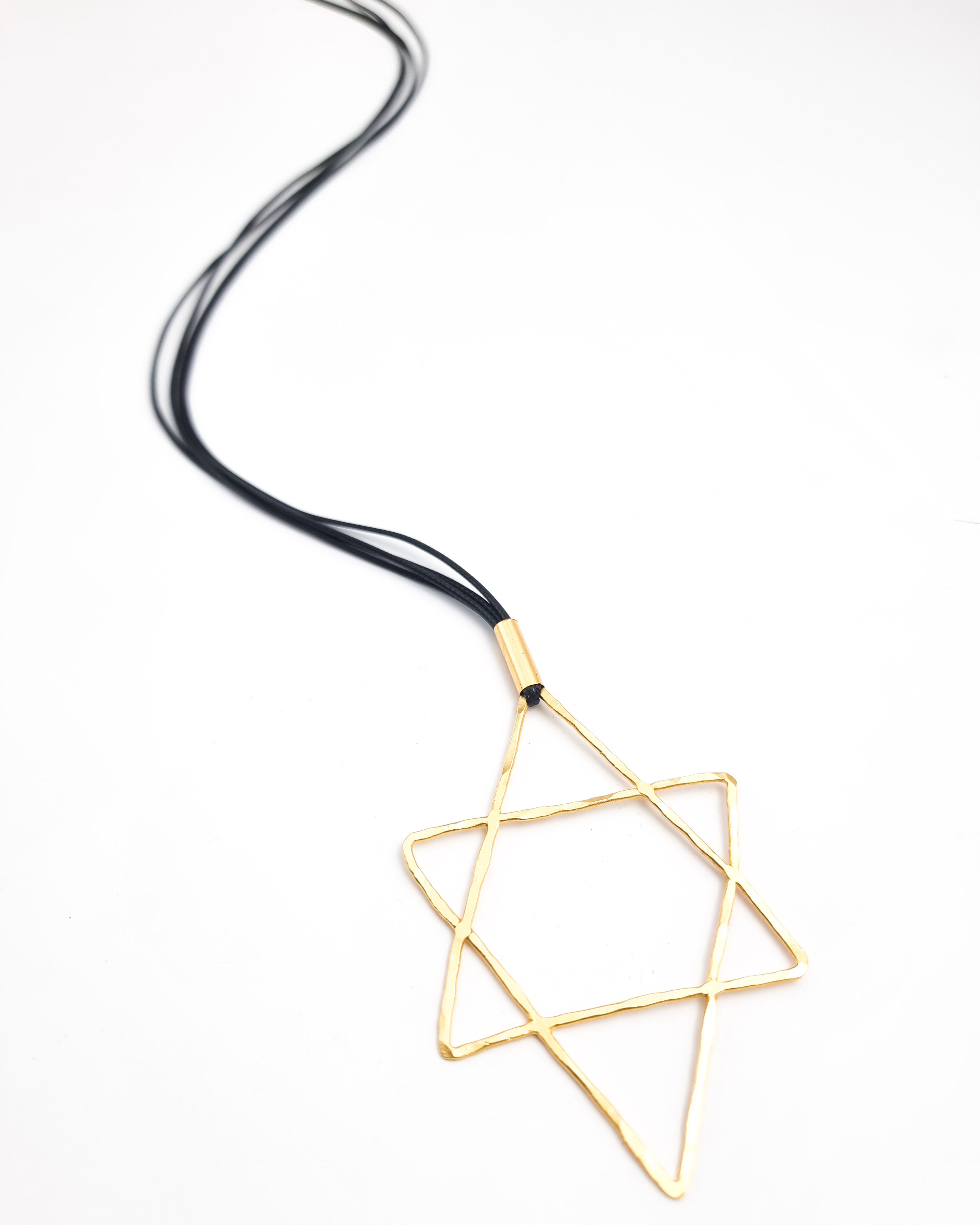 שרשרת כותנה ארוכה מגן דוד עבודת יד