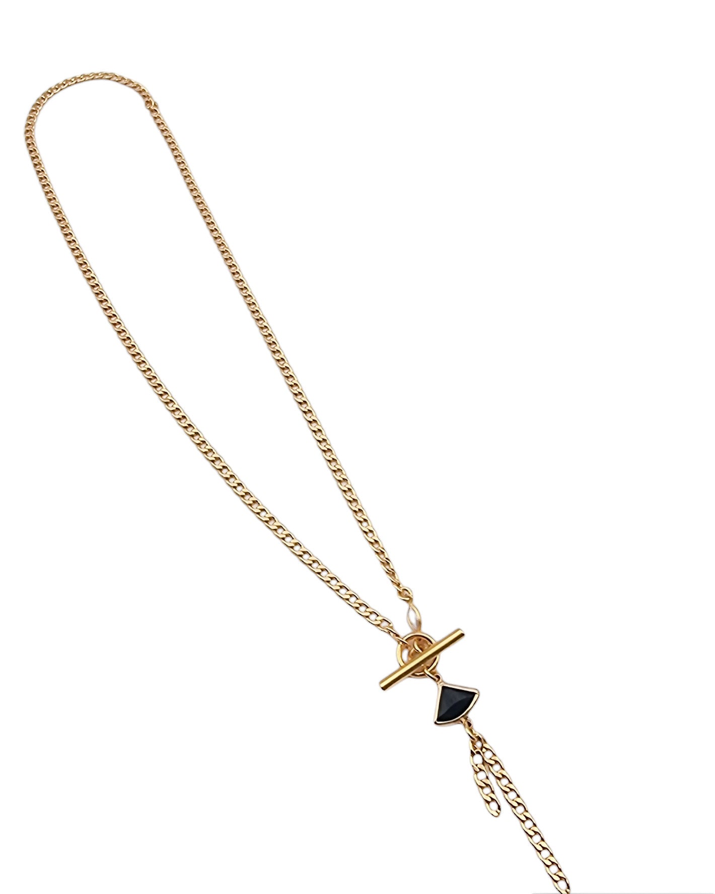 שרשרת גורמט משולש שחור עין זירקון