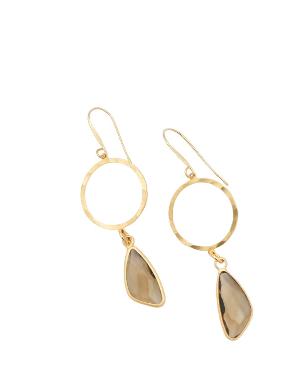 עגילי קריסטל משולשים עבודת יד