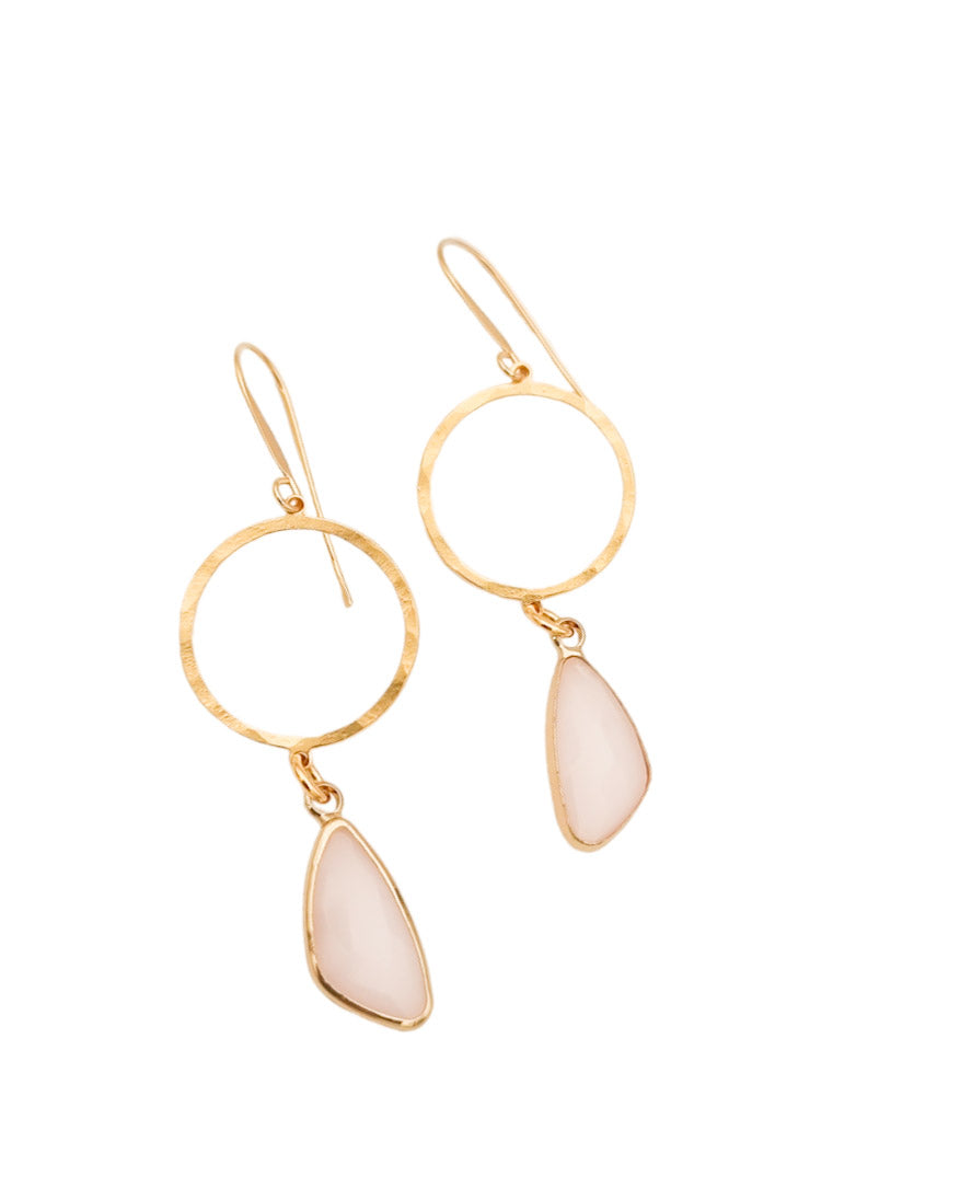 עגילי קריסטל משולשים עבודת יד