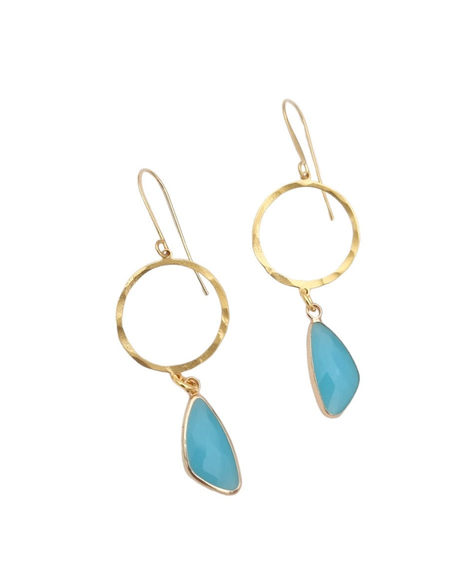 עגילי קריסטל משולשים עבודת יד