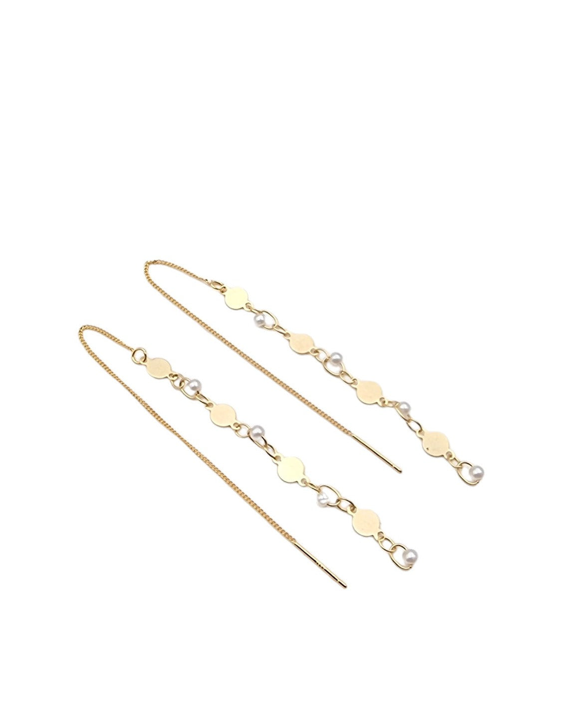 עגיל שרוך לולאות פנינים זהב