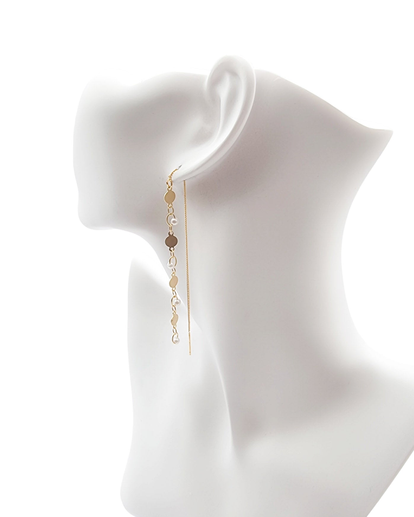 עגיל שרוך לולאות פנינים זהב