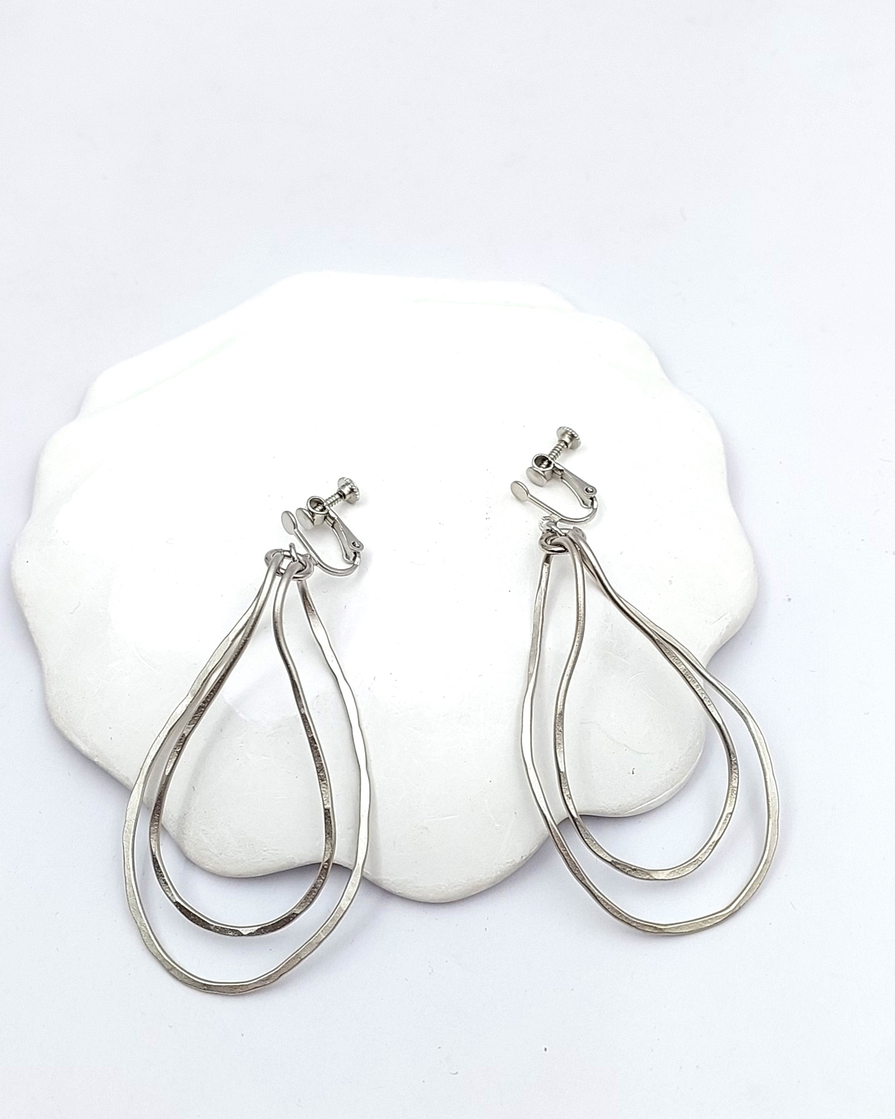 עגילי מונה עבודת יד קליפס