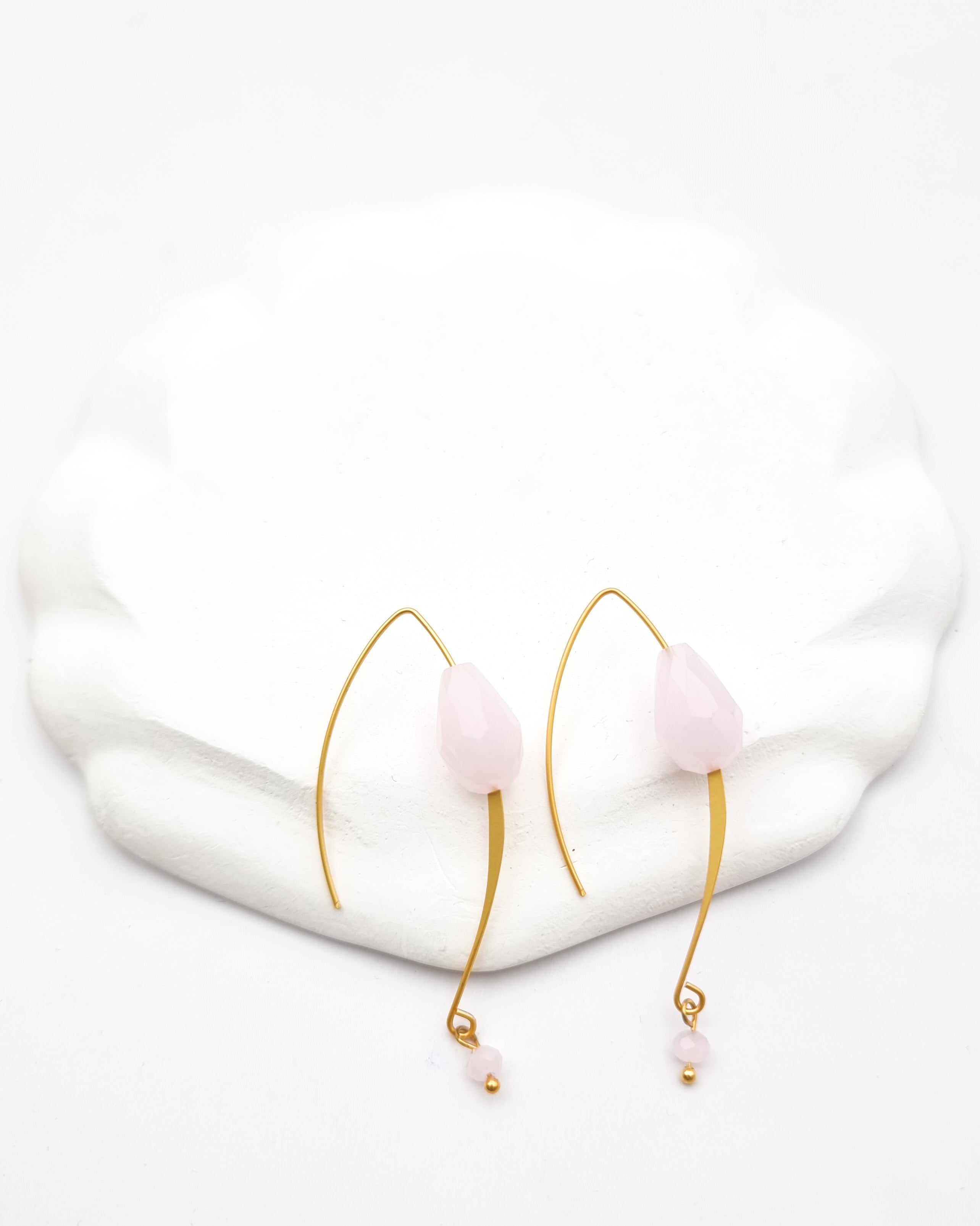 עגילי קריסטל ורוד