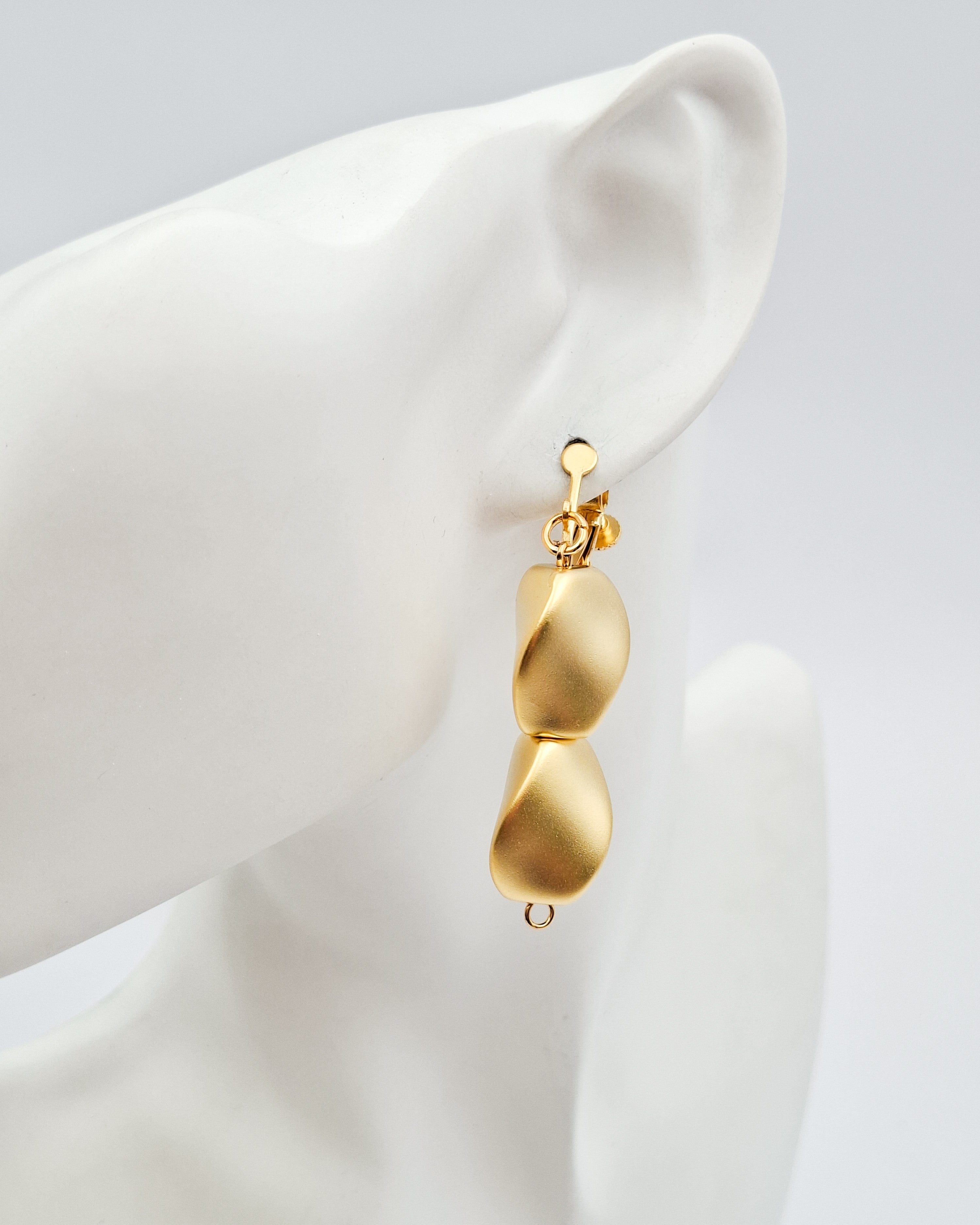 עגילי קליפס גל