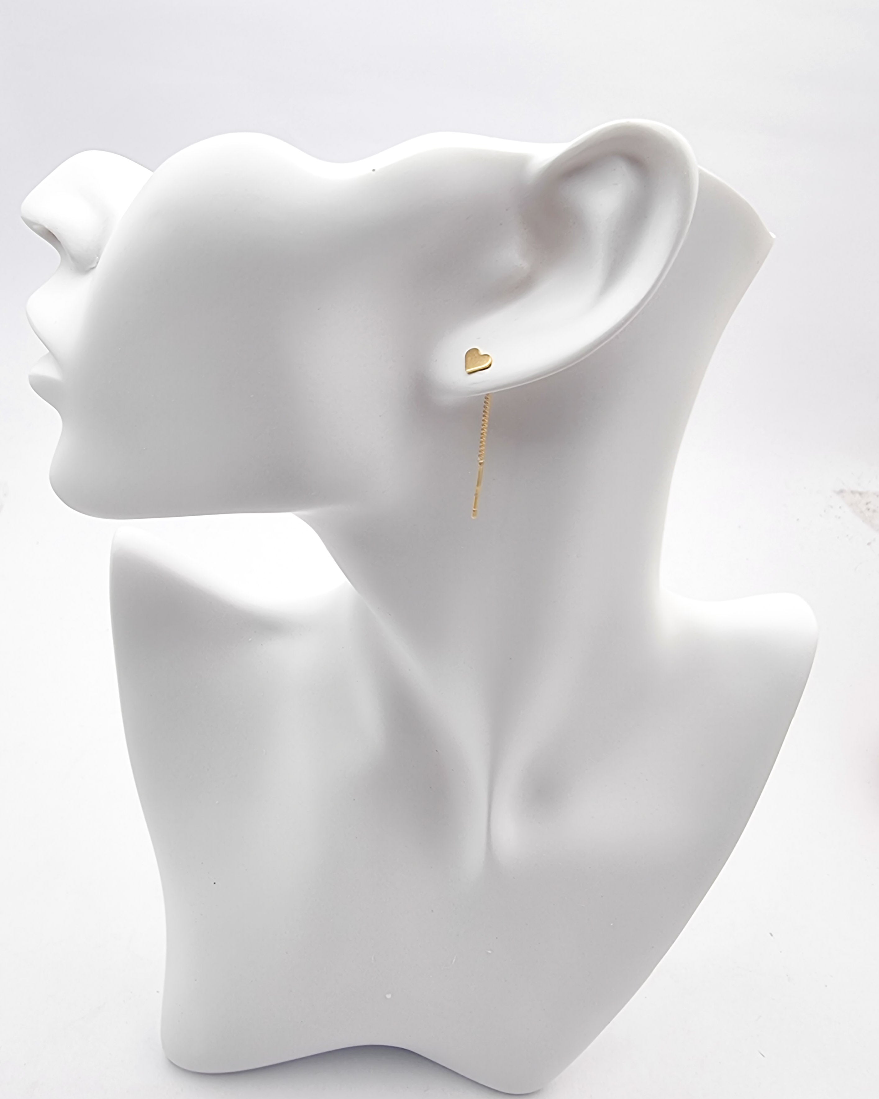 עגילי שרוך לבבות זהב