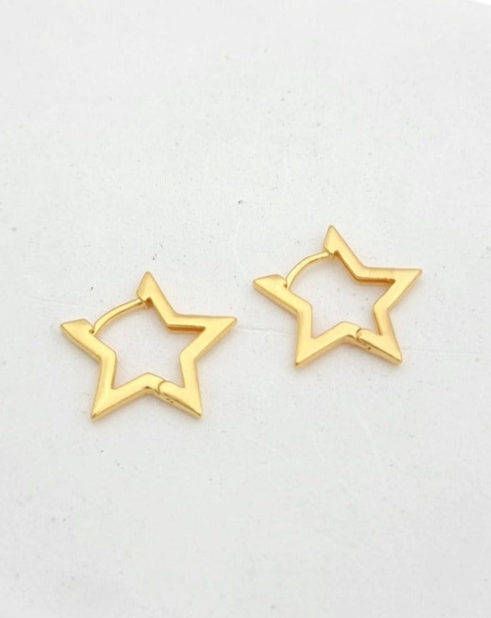 עגילי חישוק כוכבים