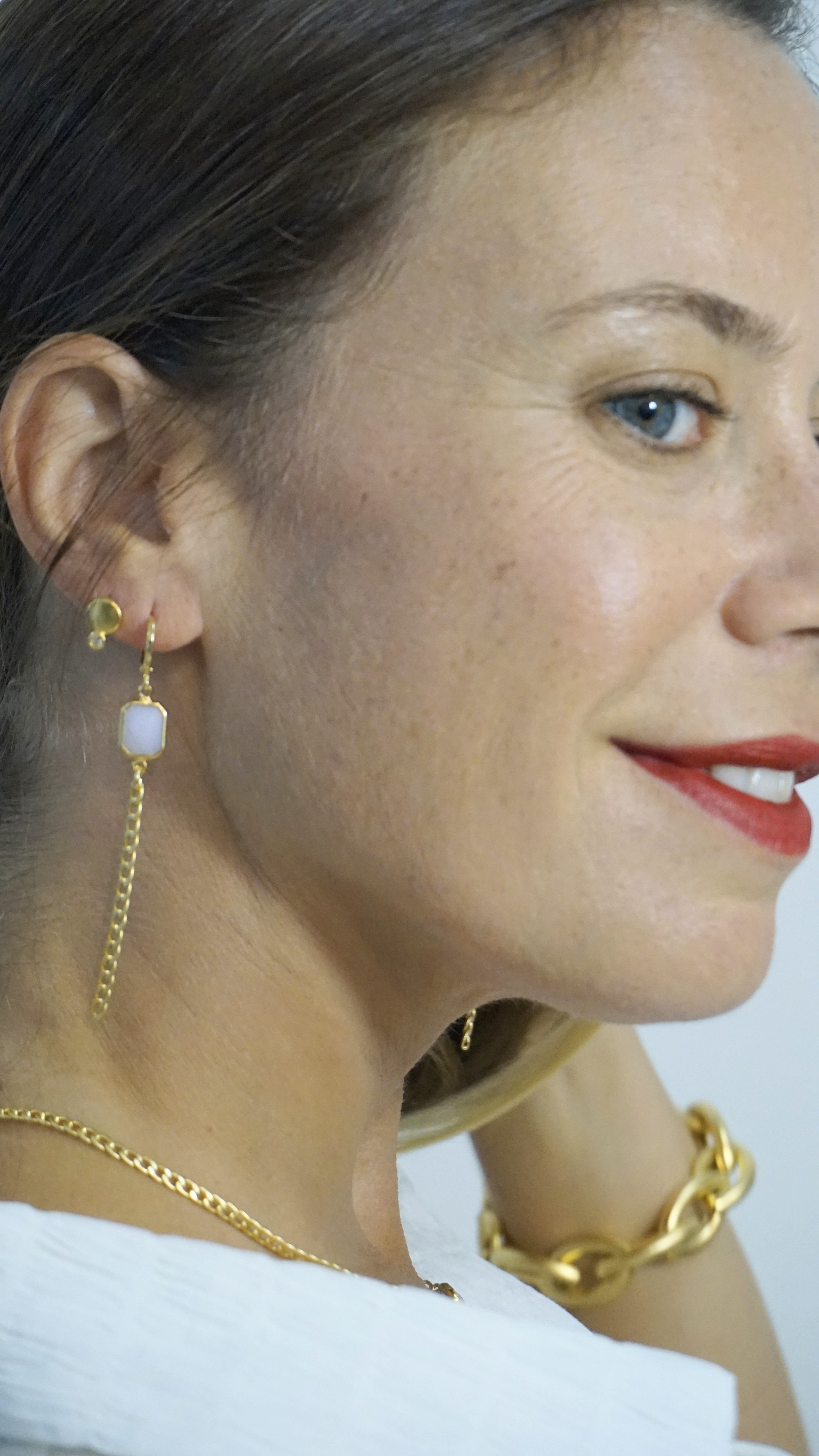 עגילי גורמט מלבן