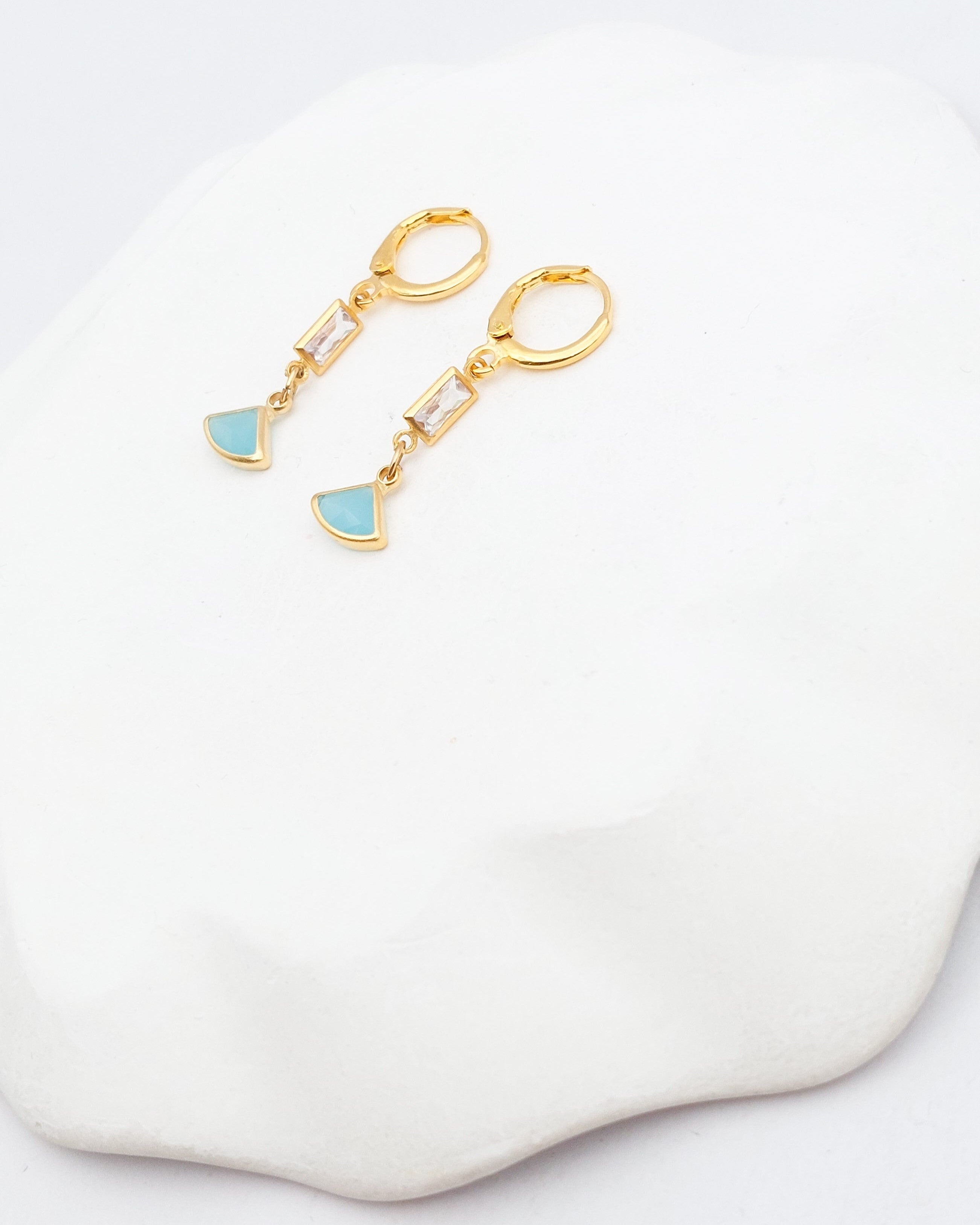 עגילי חישוק מניפה זירקון