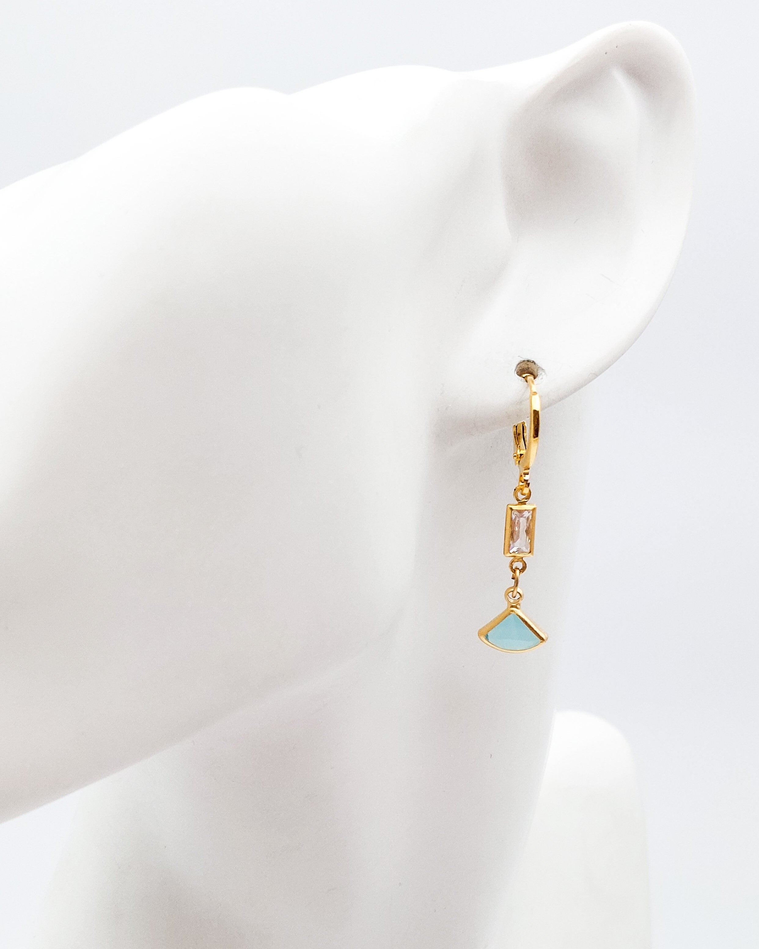 עגילי חישוק מניפה זירקון