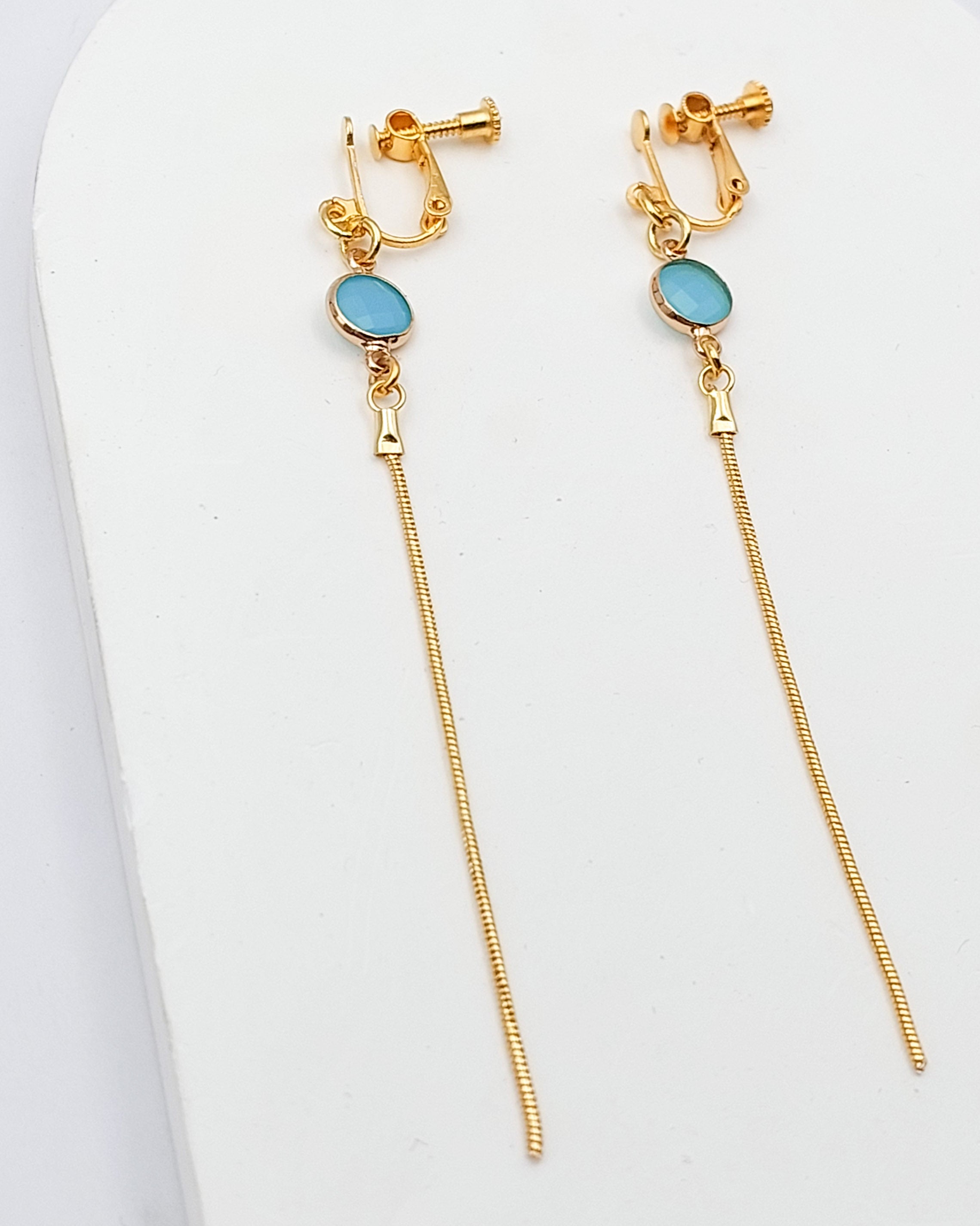 עגילי קליפס עיגול ממוסגר שוונץ