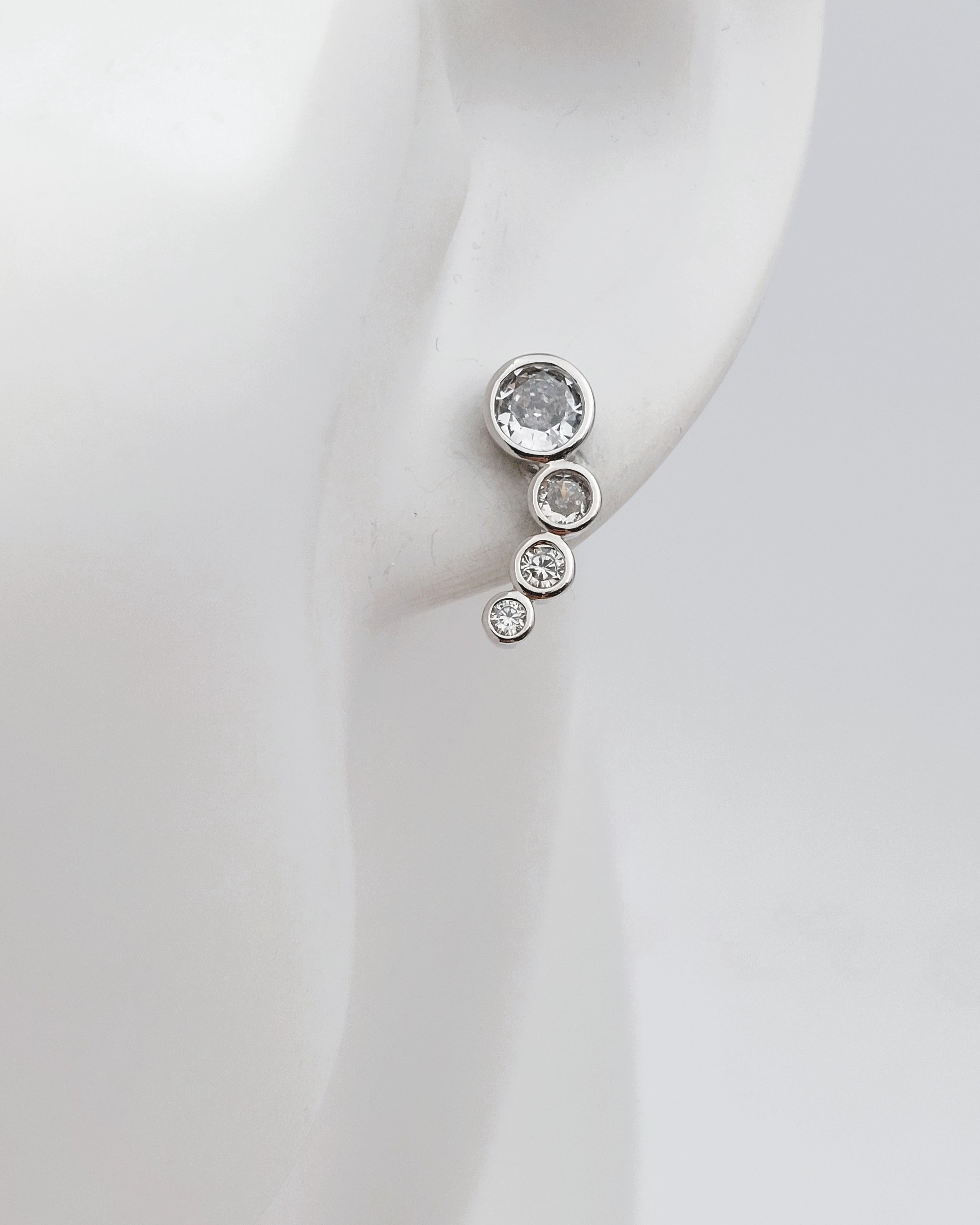 עגילי רצף זירקונים כסף