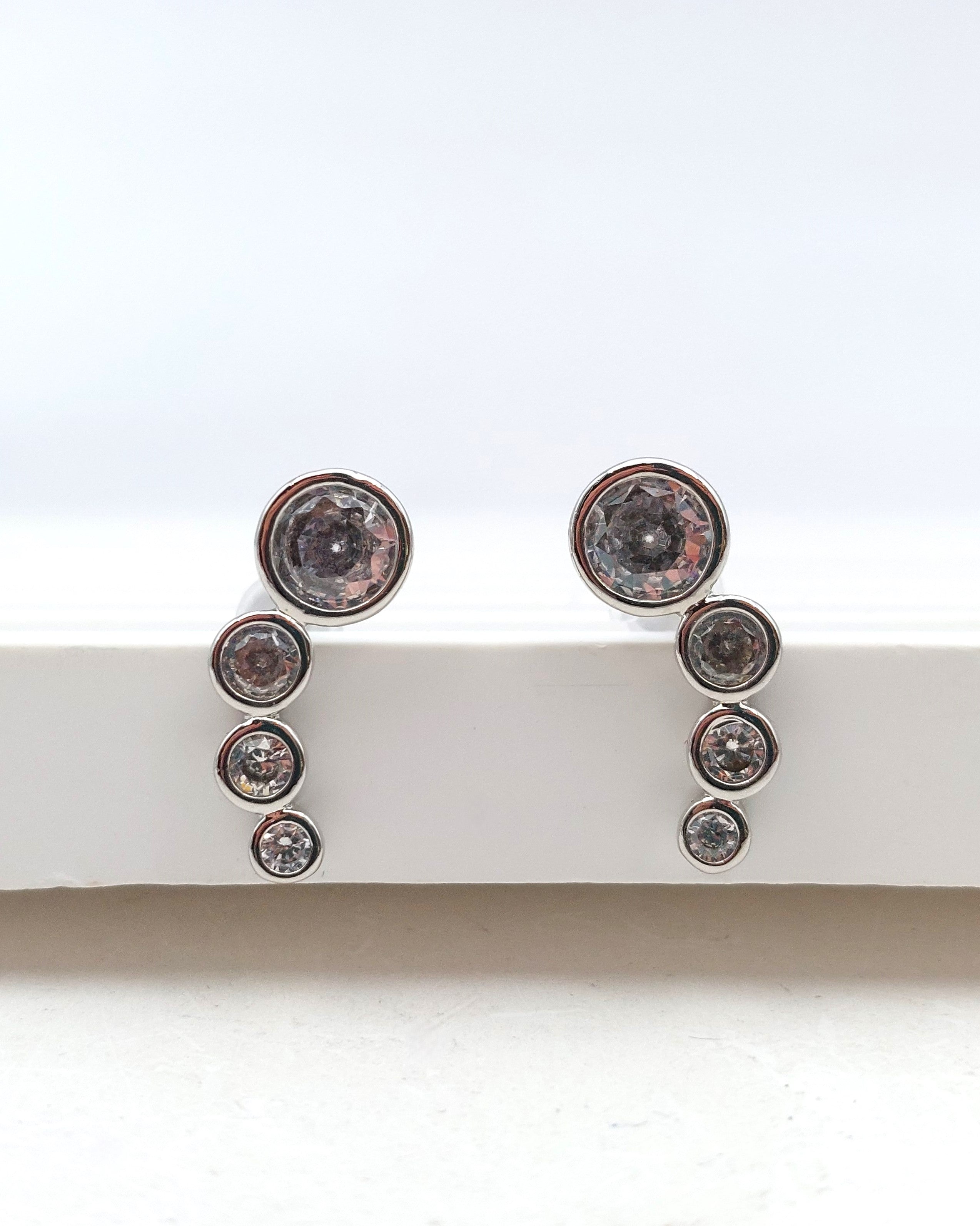 עגילי רצף זירקונים כסף