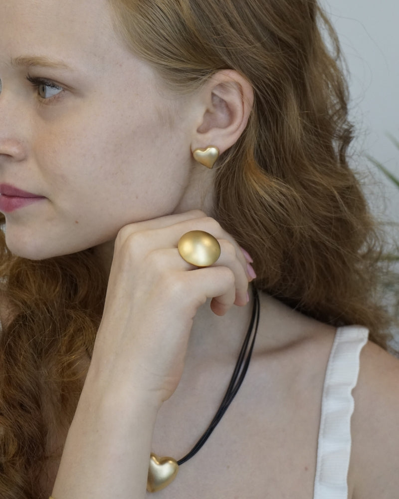 עגילי לבבות נפח צמודים