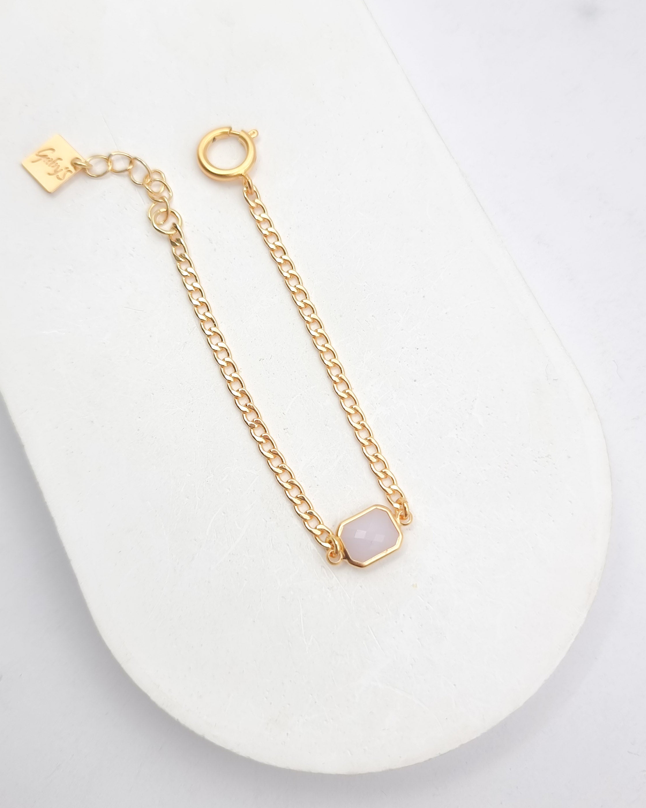 צמיד גורמט מלבן ורוד