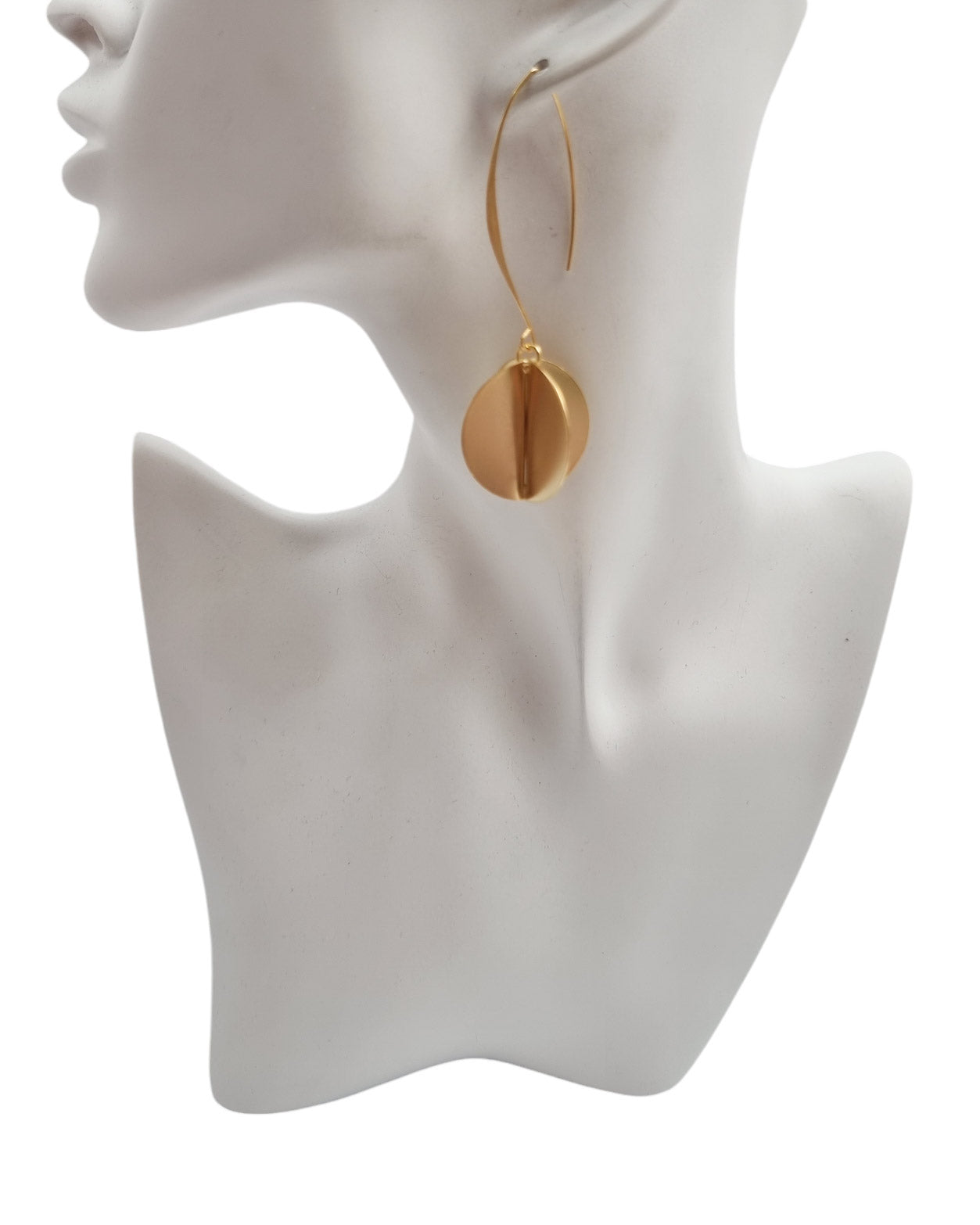 עגילי קרוסל ארוכים זהב