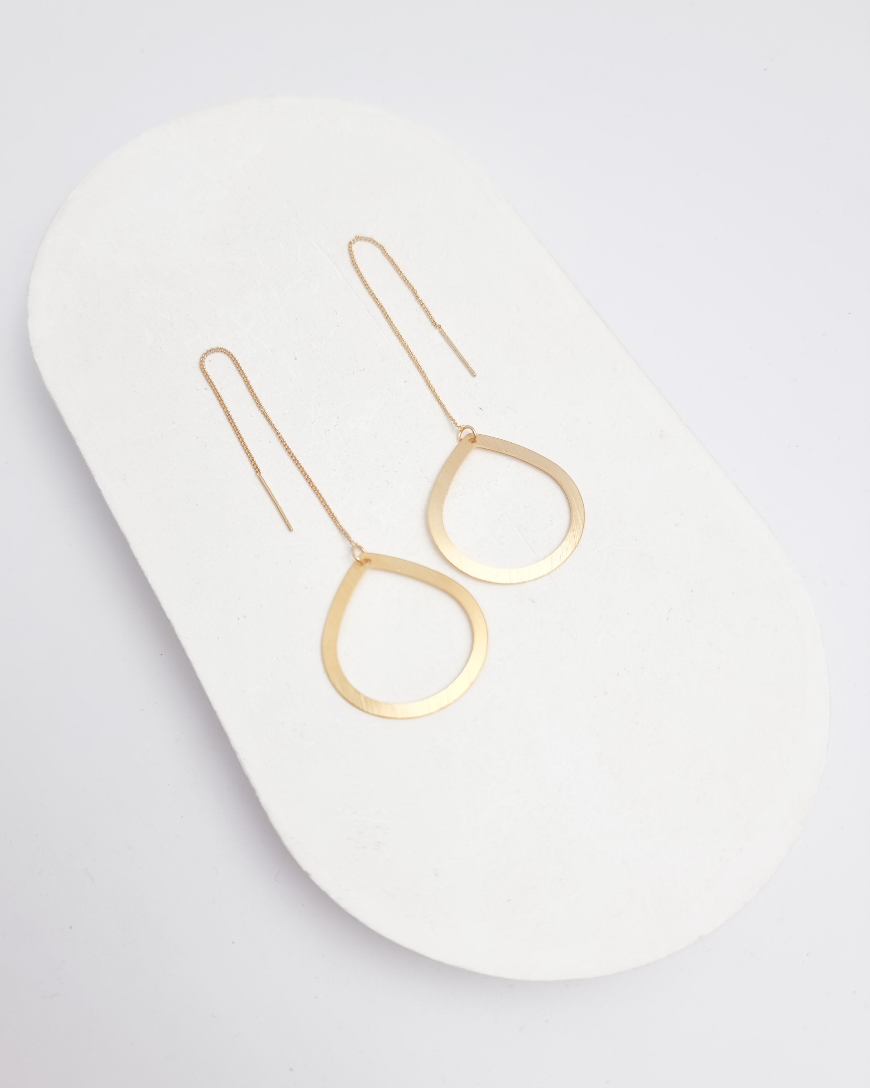 עגילי שרוך טיפות חלולות