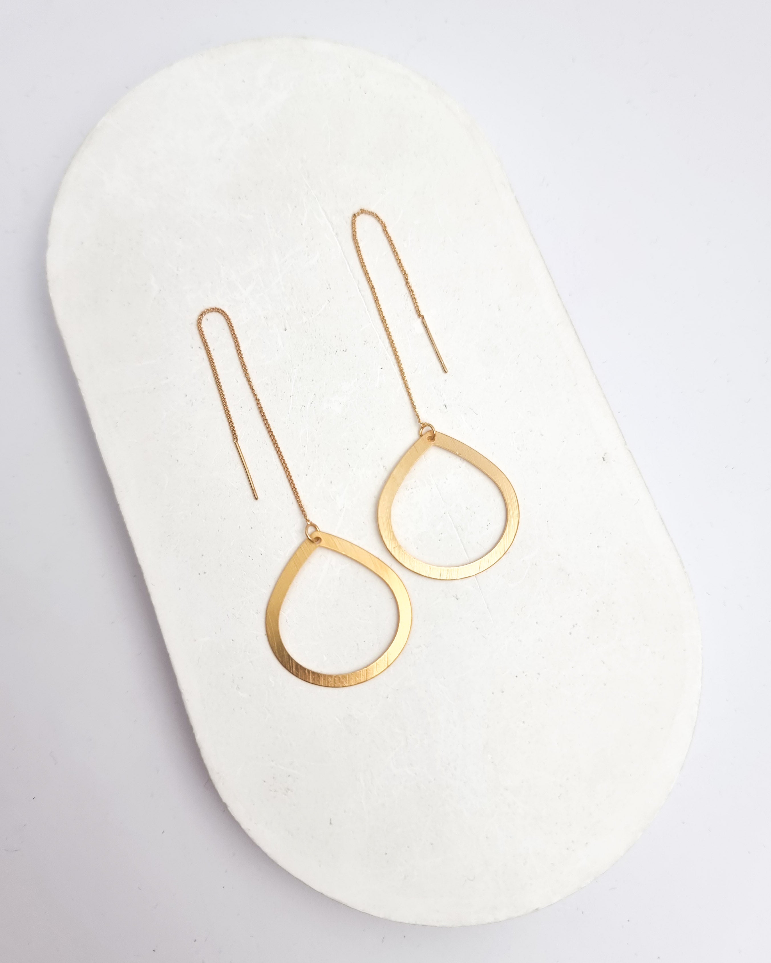 עגילי שרוך טיפות חלולות