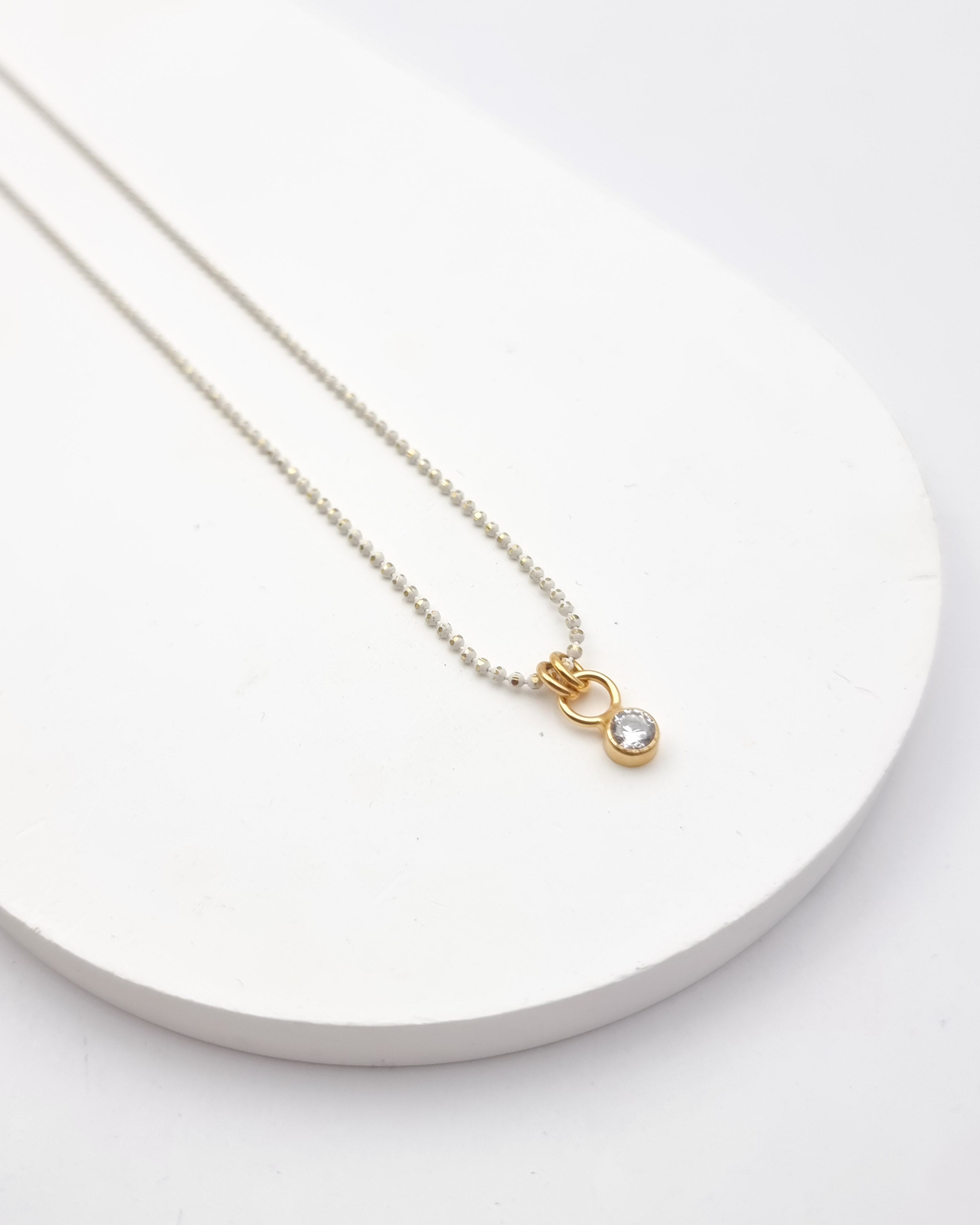 שרשרת סינגל זירקון לבן