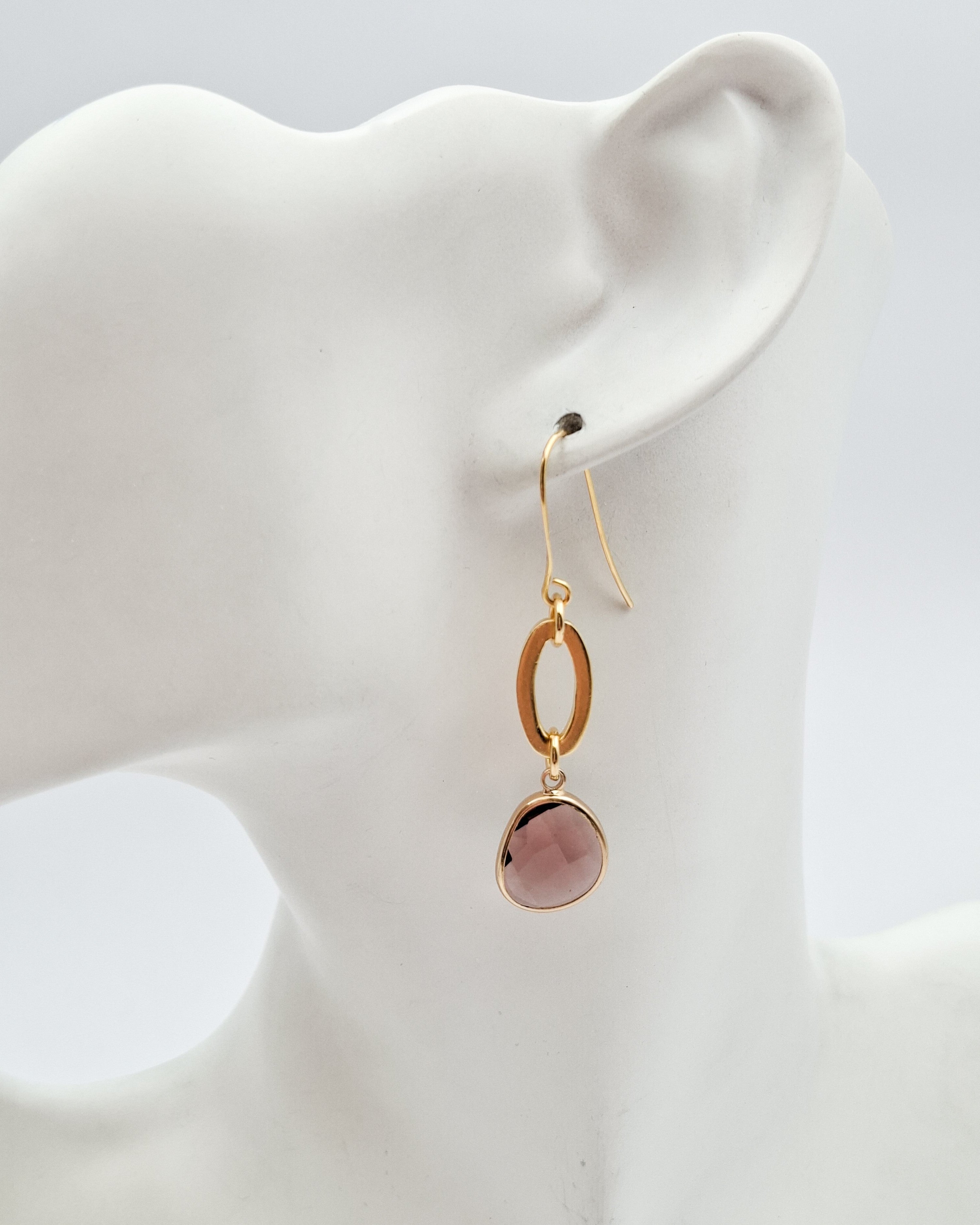 עגילי אובל וקריסטל