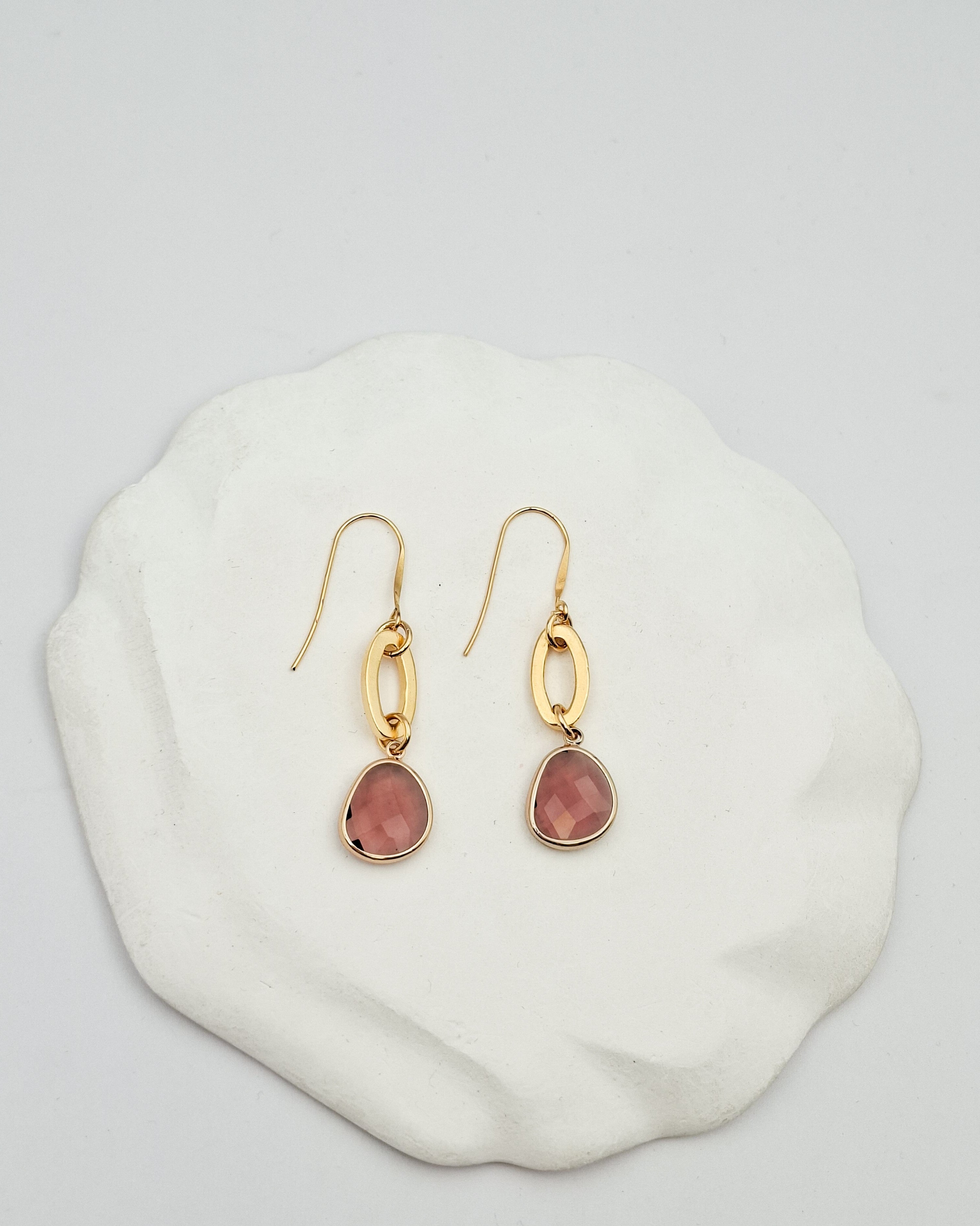 עגילי אובל וקריסטל