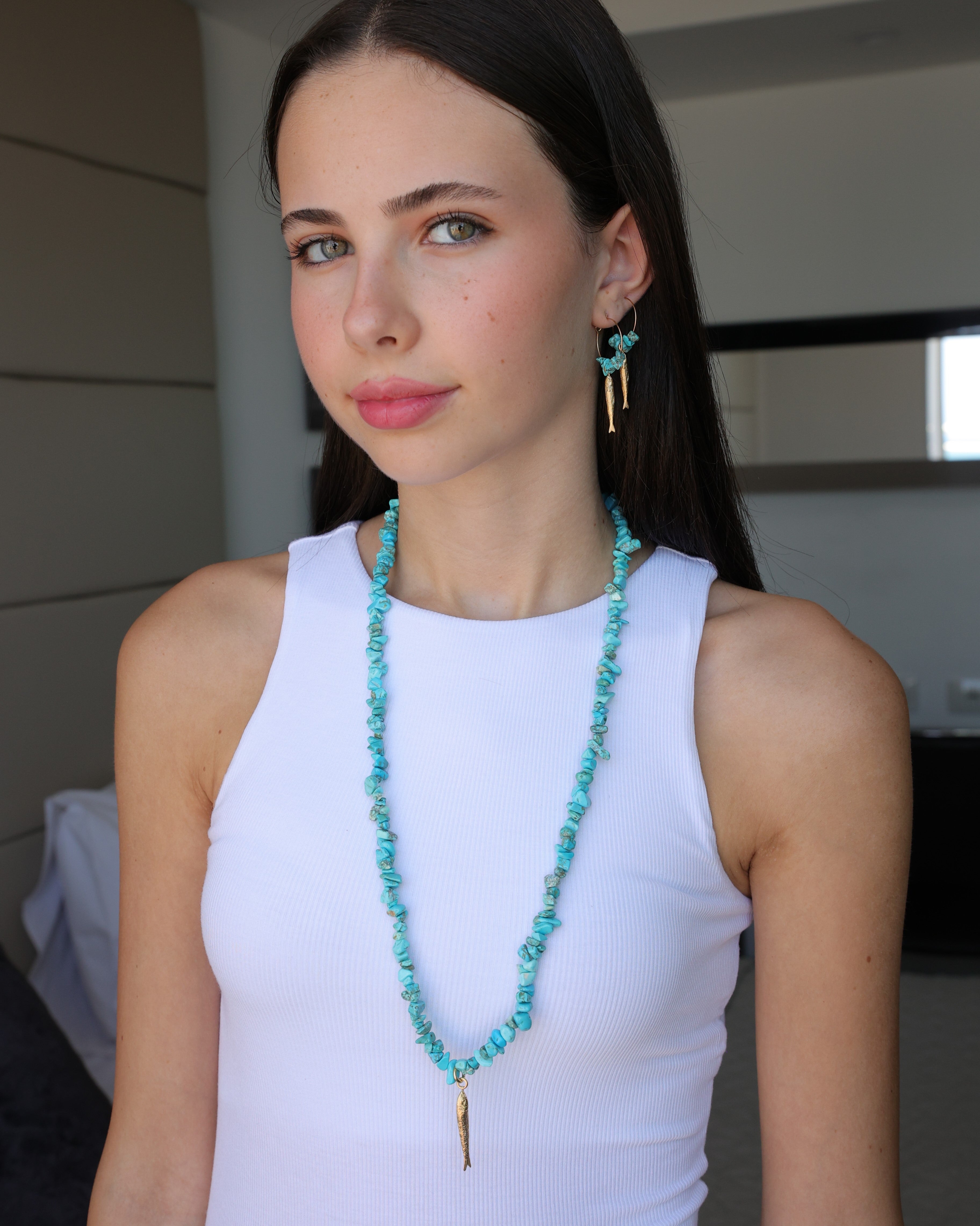 עגילי חישוק טורקיז קלימרה