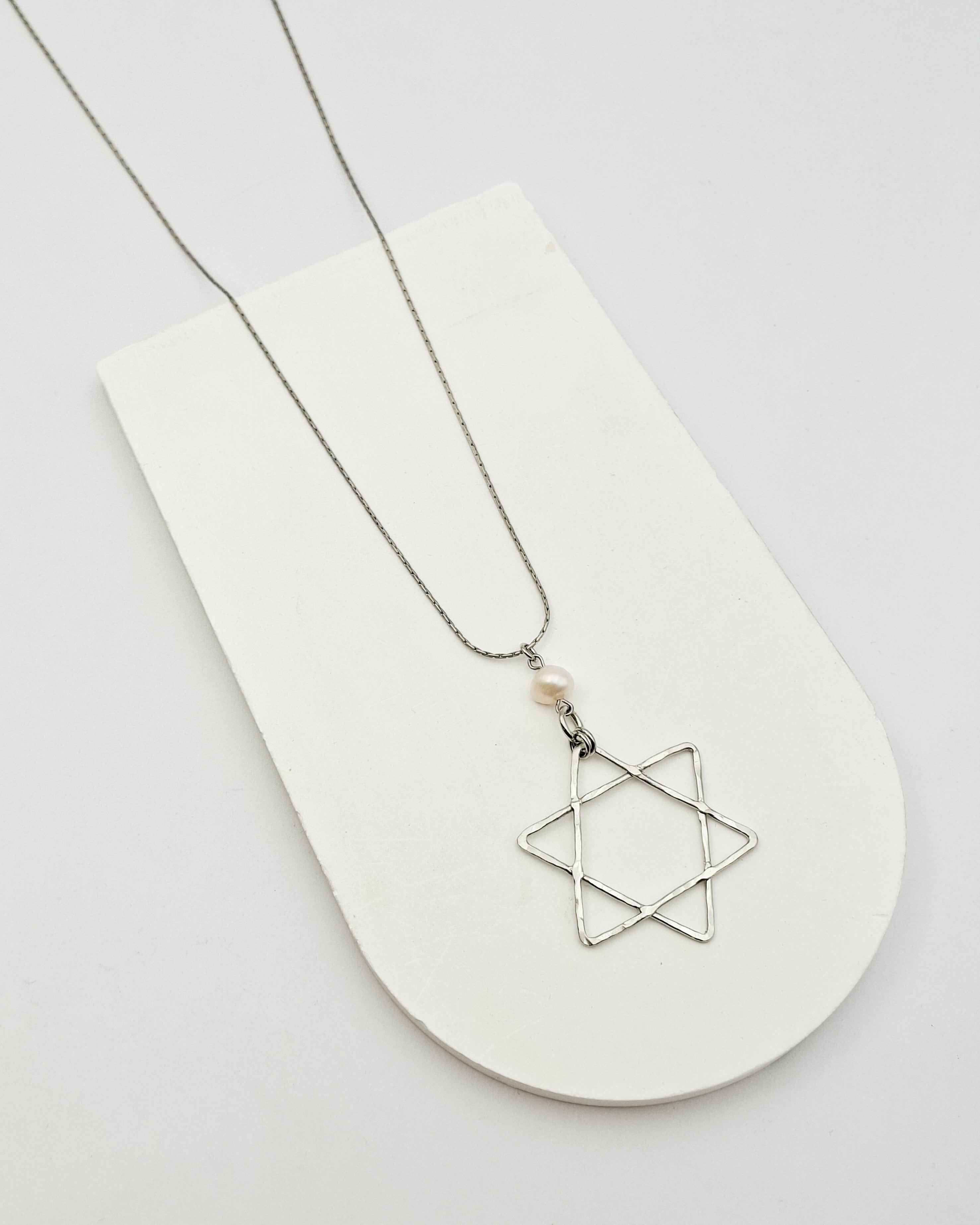 שרשרת מגן דוד עבודת יד כסף