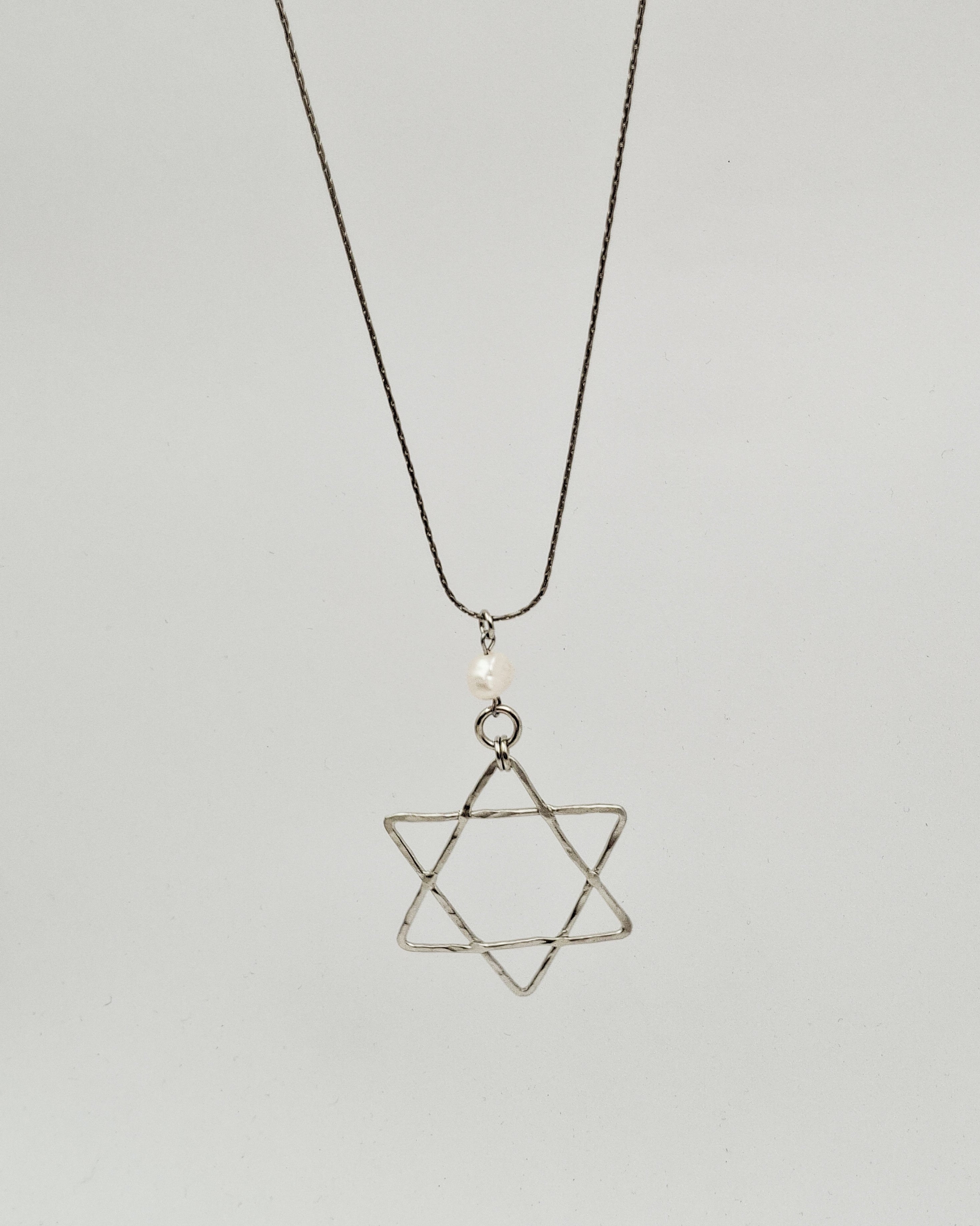 שרשרת מגן דוד עבודת יד כסף