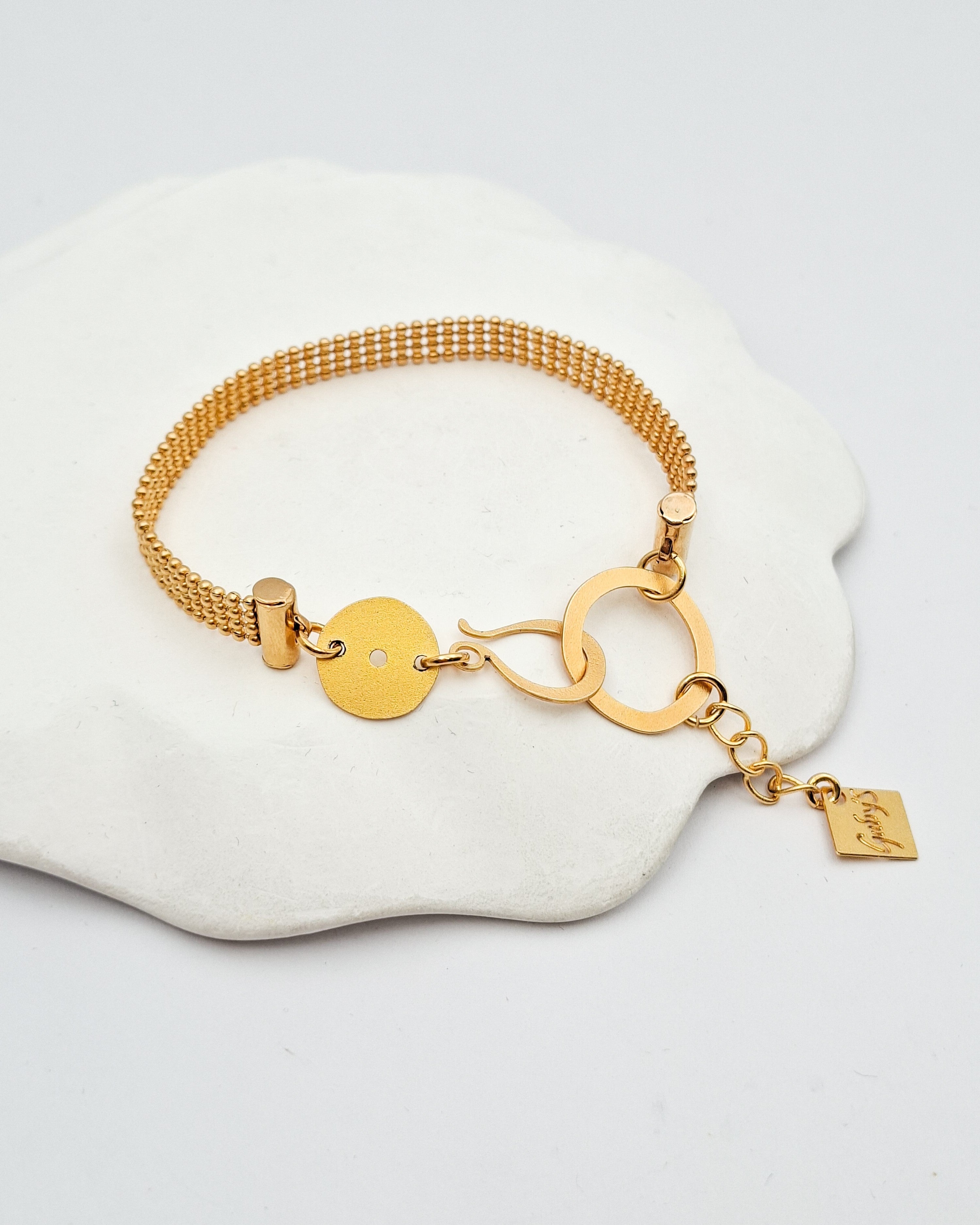 צמיד מוב 4 שורות מוזהב