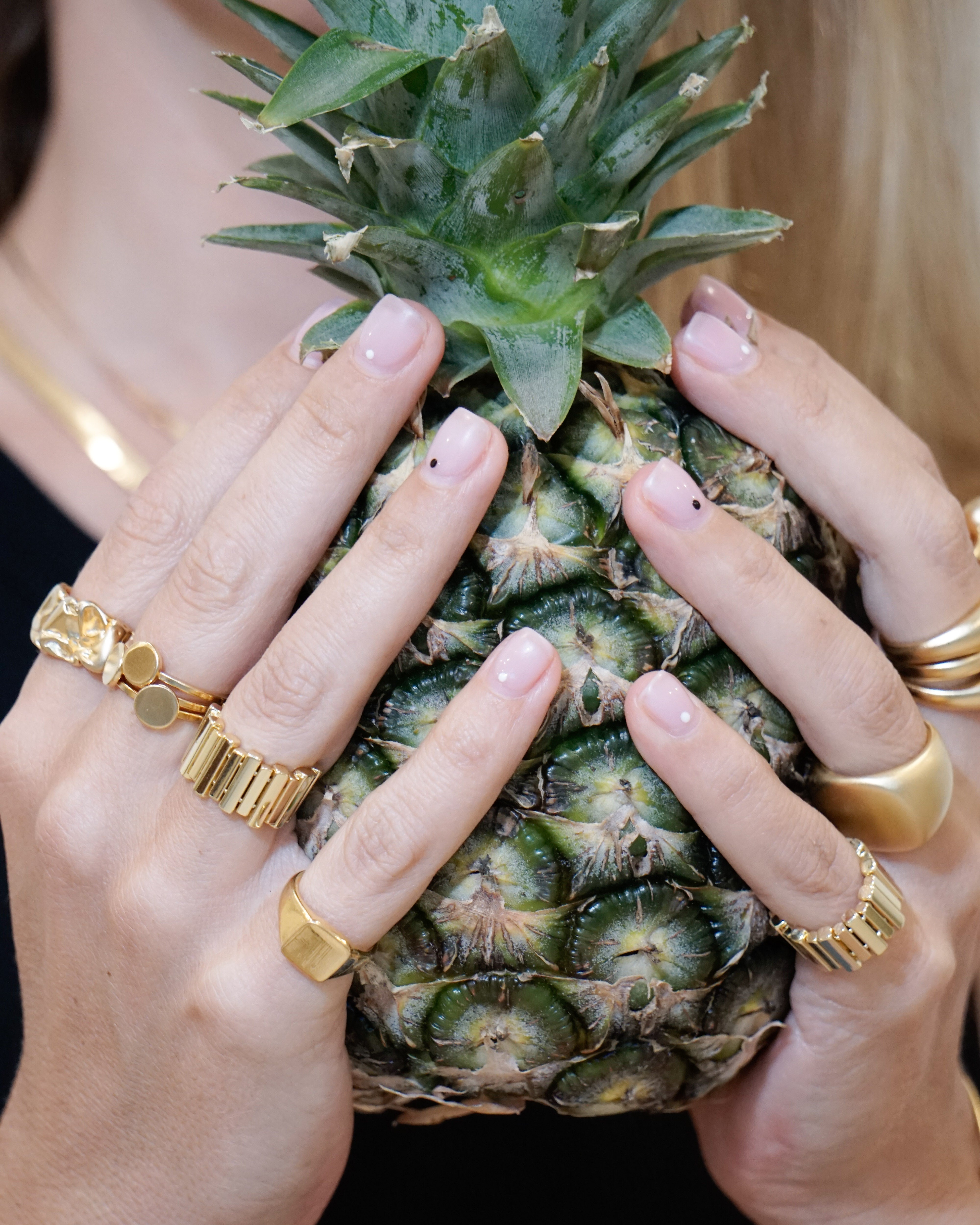 טבעת זרת פסים